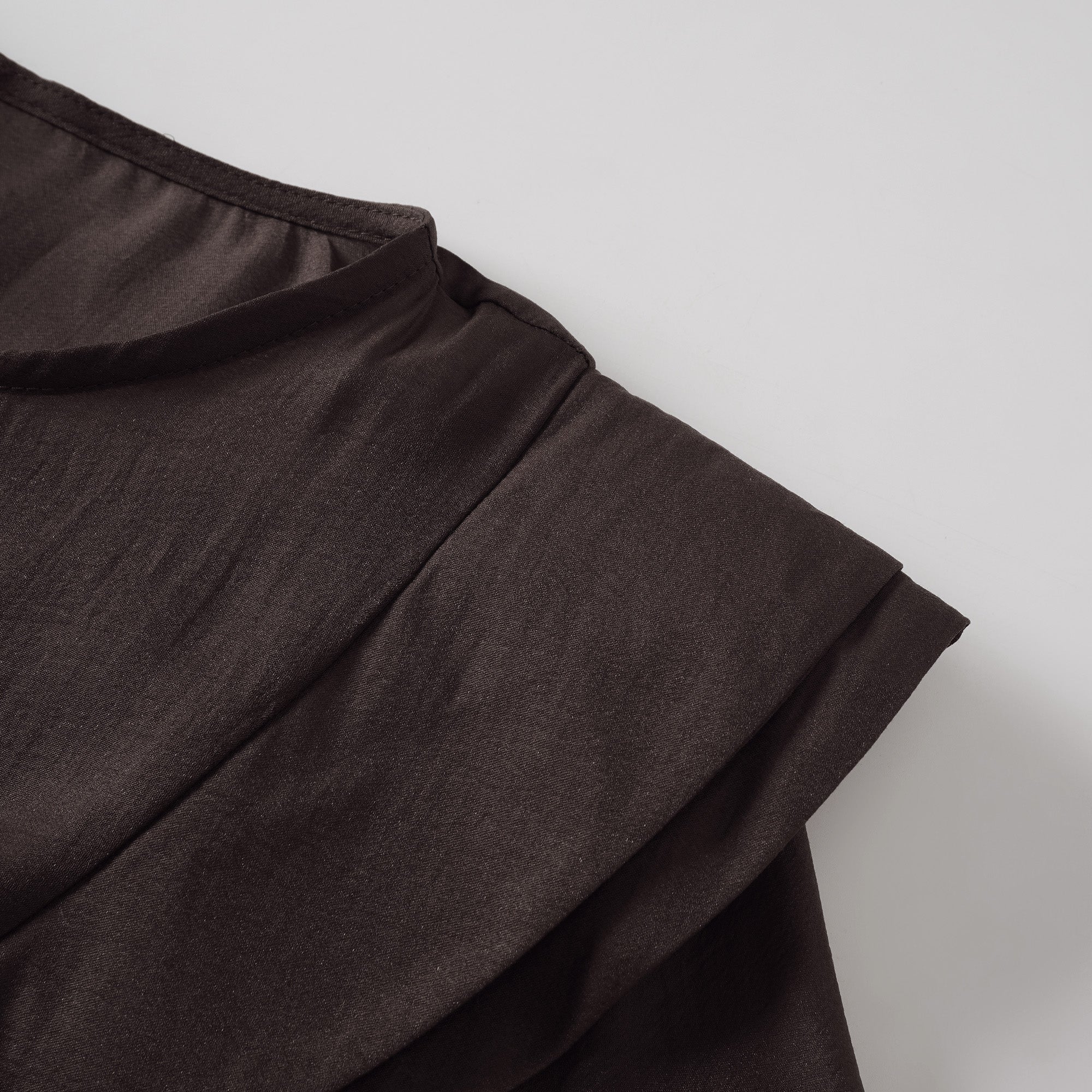 Annabelle Brown Cutout Ruffled Mini Dress