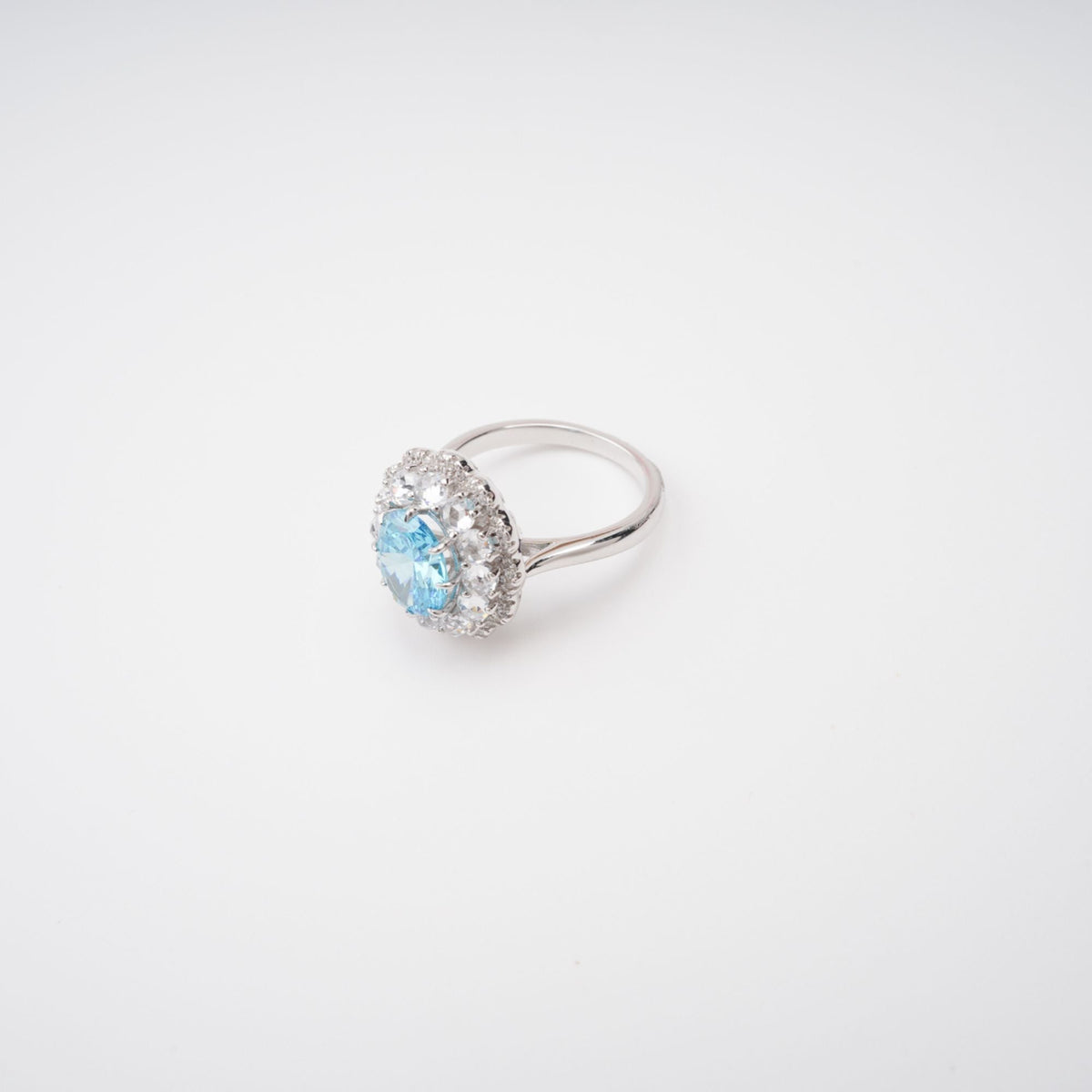 Coralie Blue Floral Gemstone Sterling Silver Ring