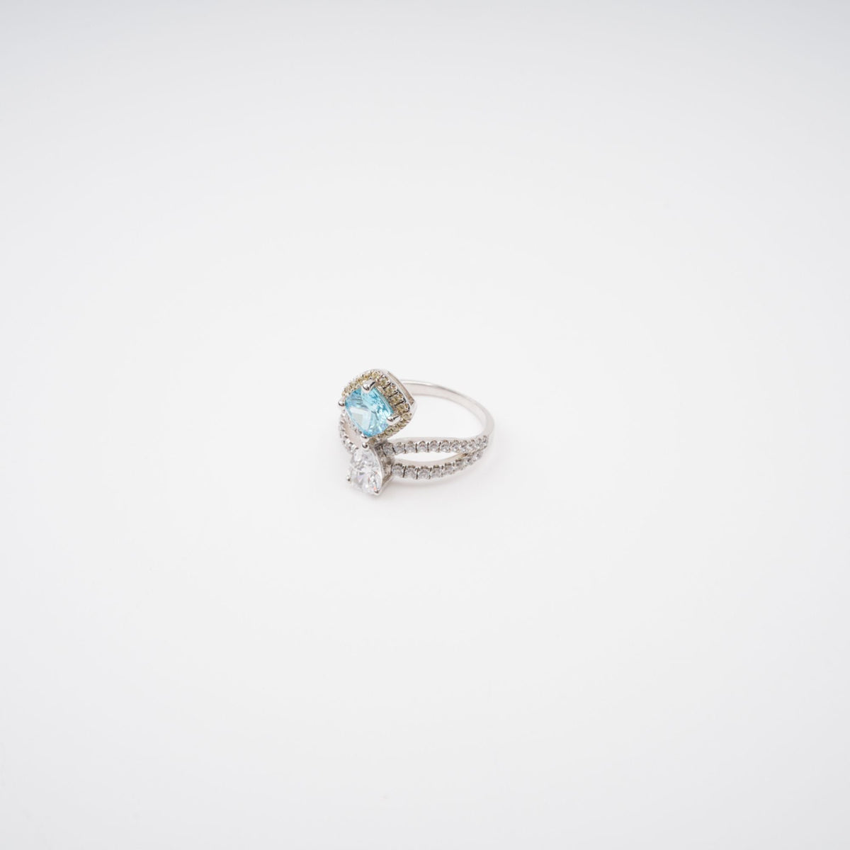 Eloïse Blue Crystal Embellished Sterling Silver Ring