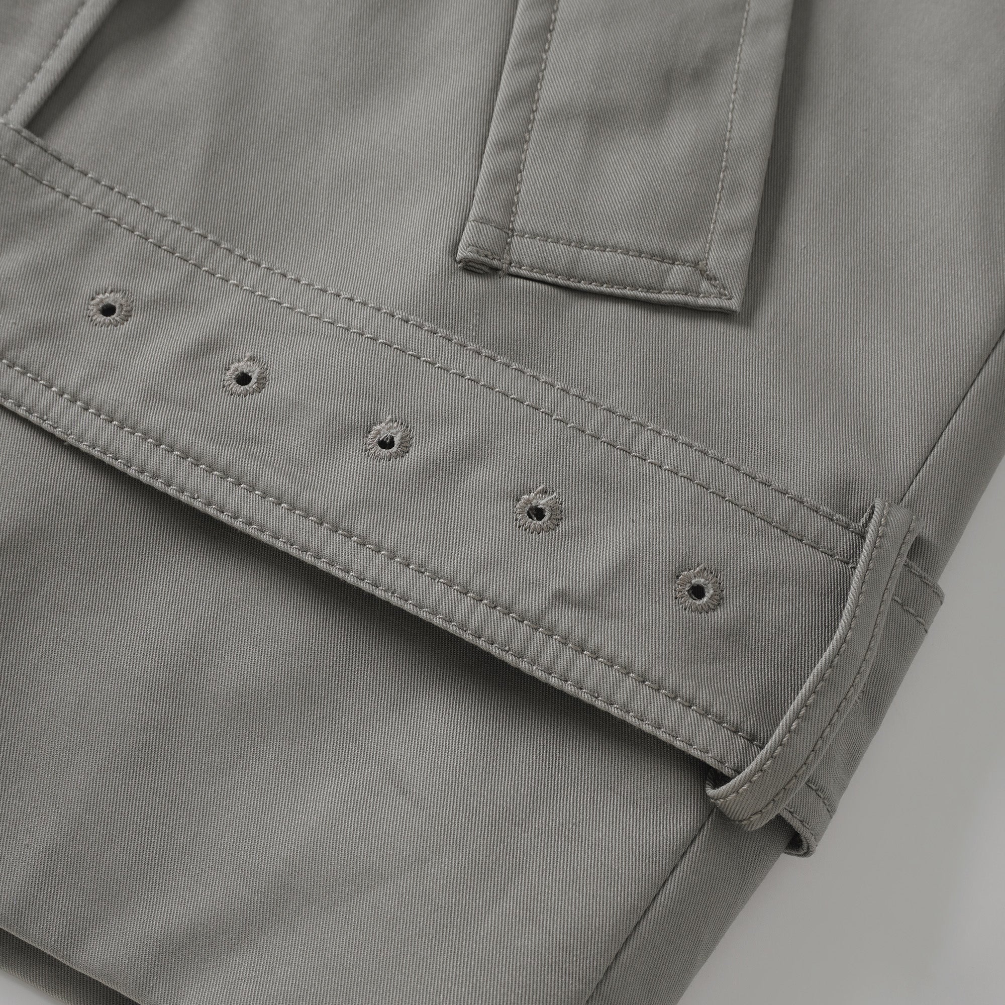 Mavis Grey Double-Breasted Belted Trench Coat