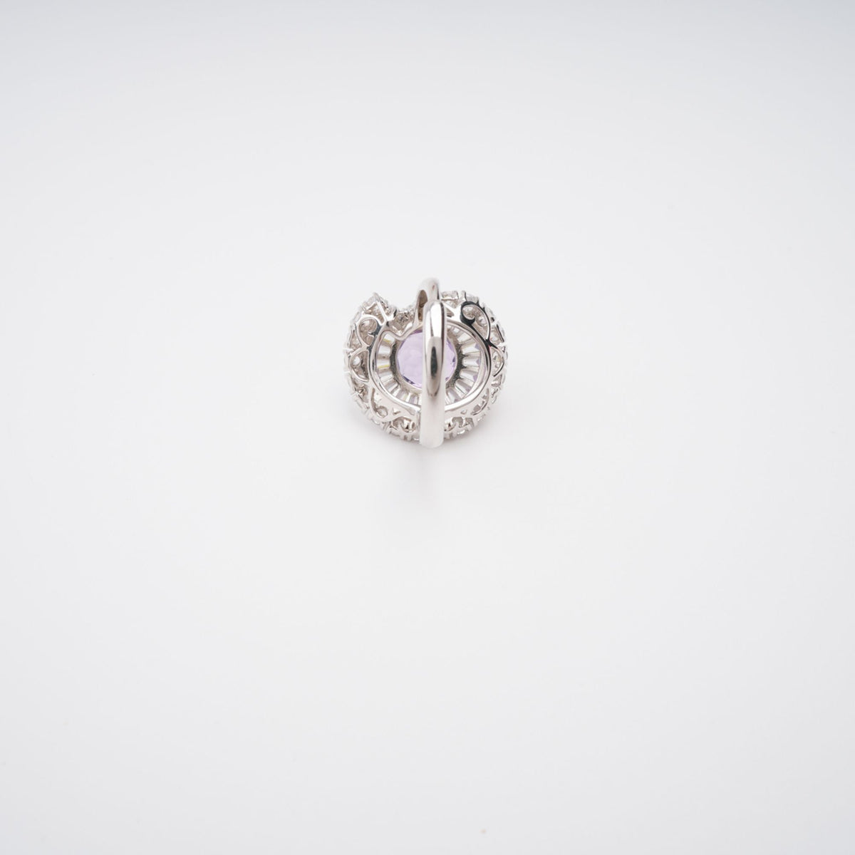 Margaux Purple Halo Setting Adjustable Ring