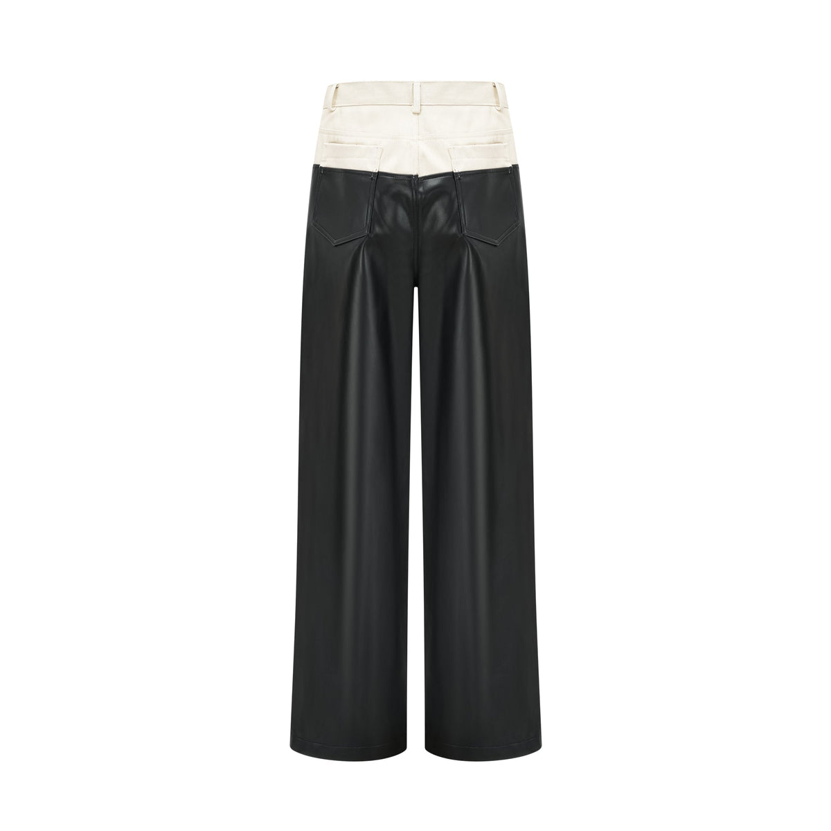 Clotilde contrast-color leather trousers