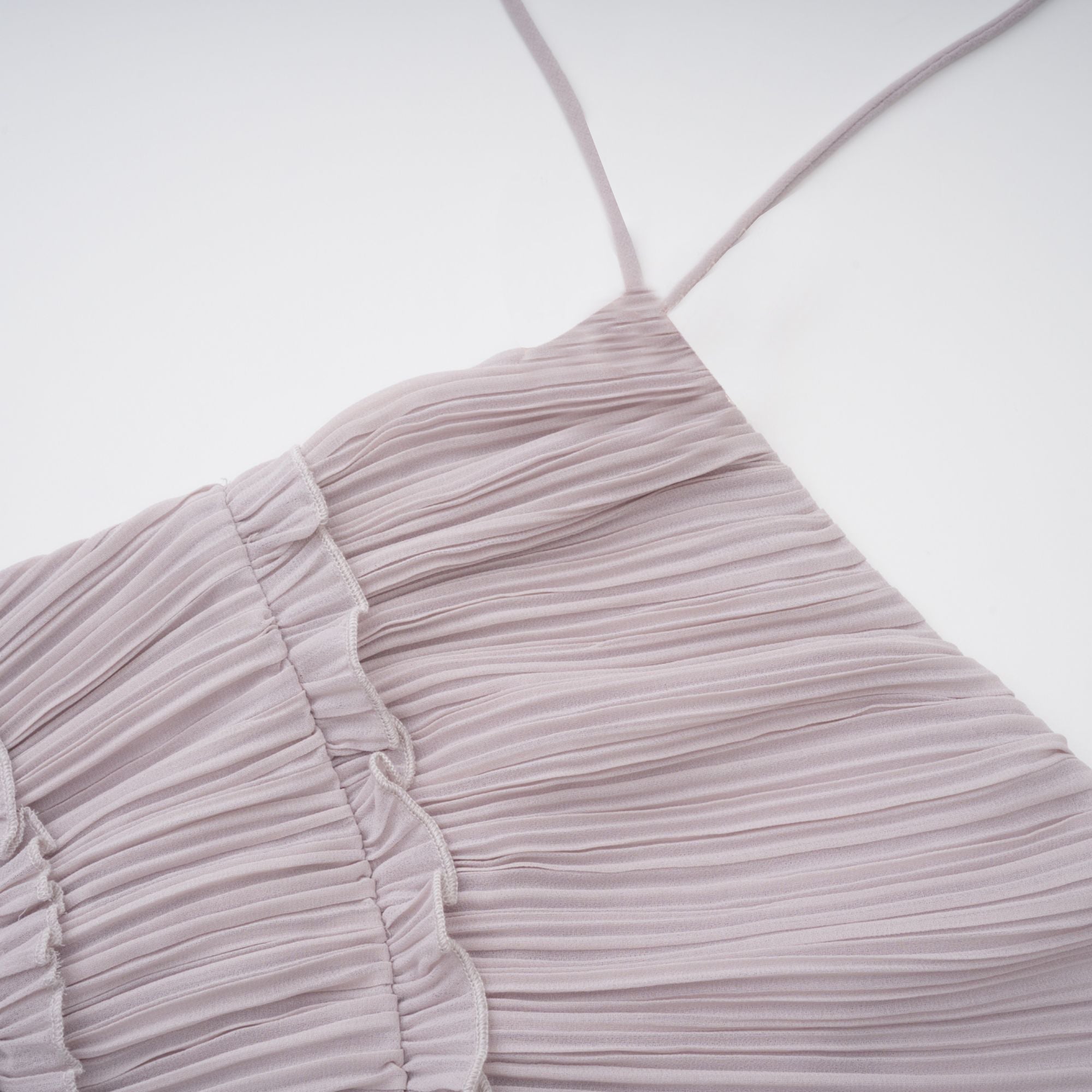 Doux Purple Ruffled Trim Pleated Mini Dress (Final Sale-US Only)