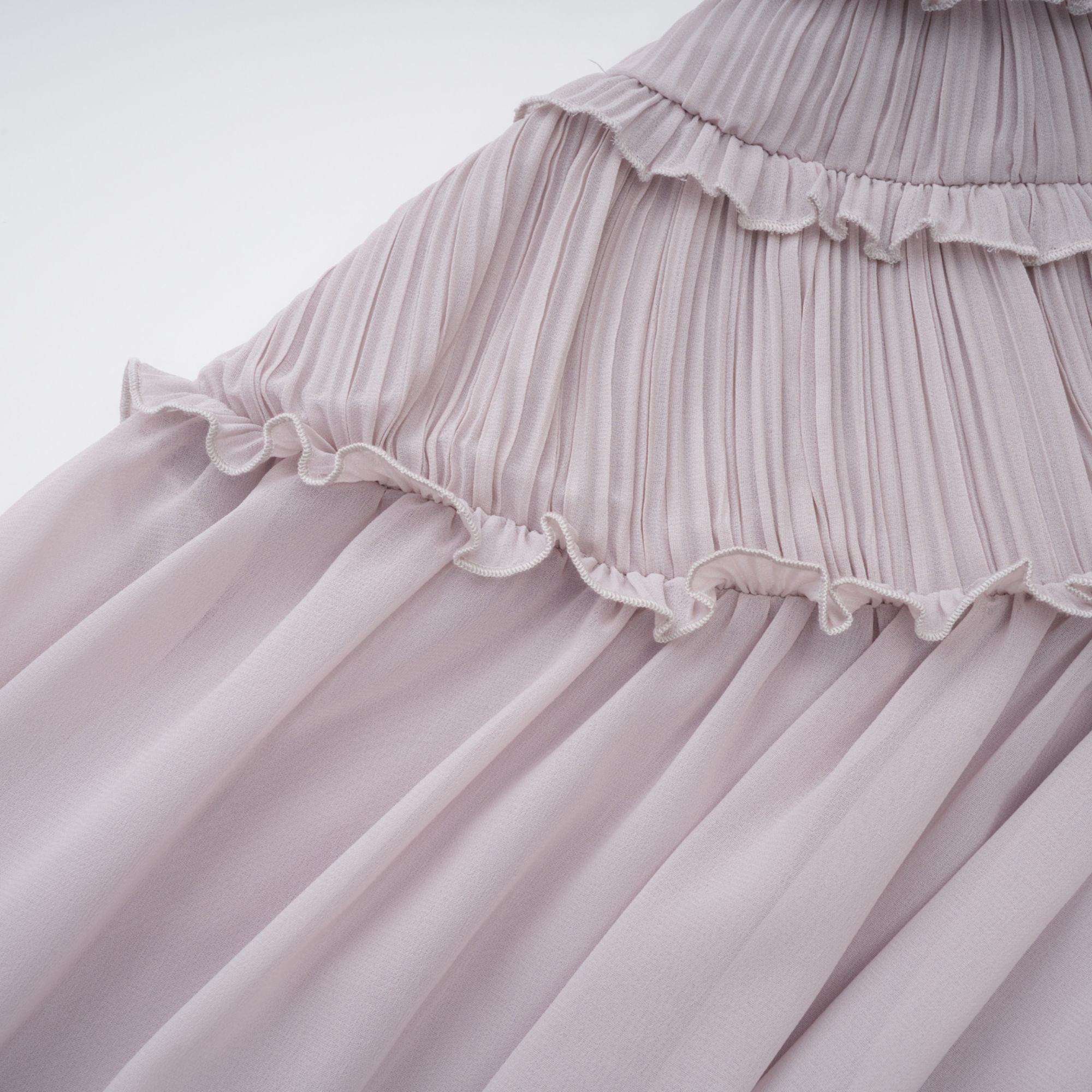 Doux Purple Ruffled Trim Pleated Mini Dress (Final Sale-US Only)