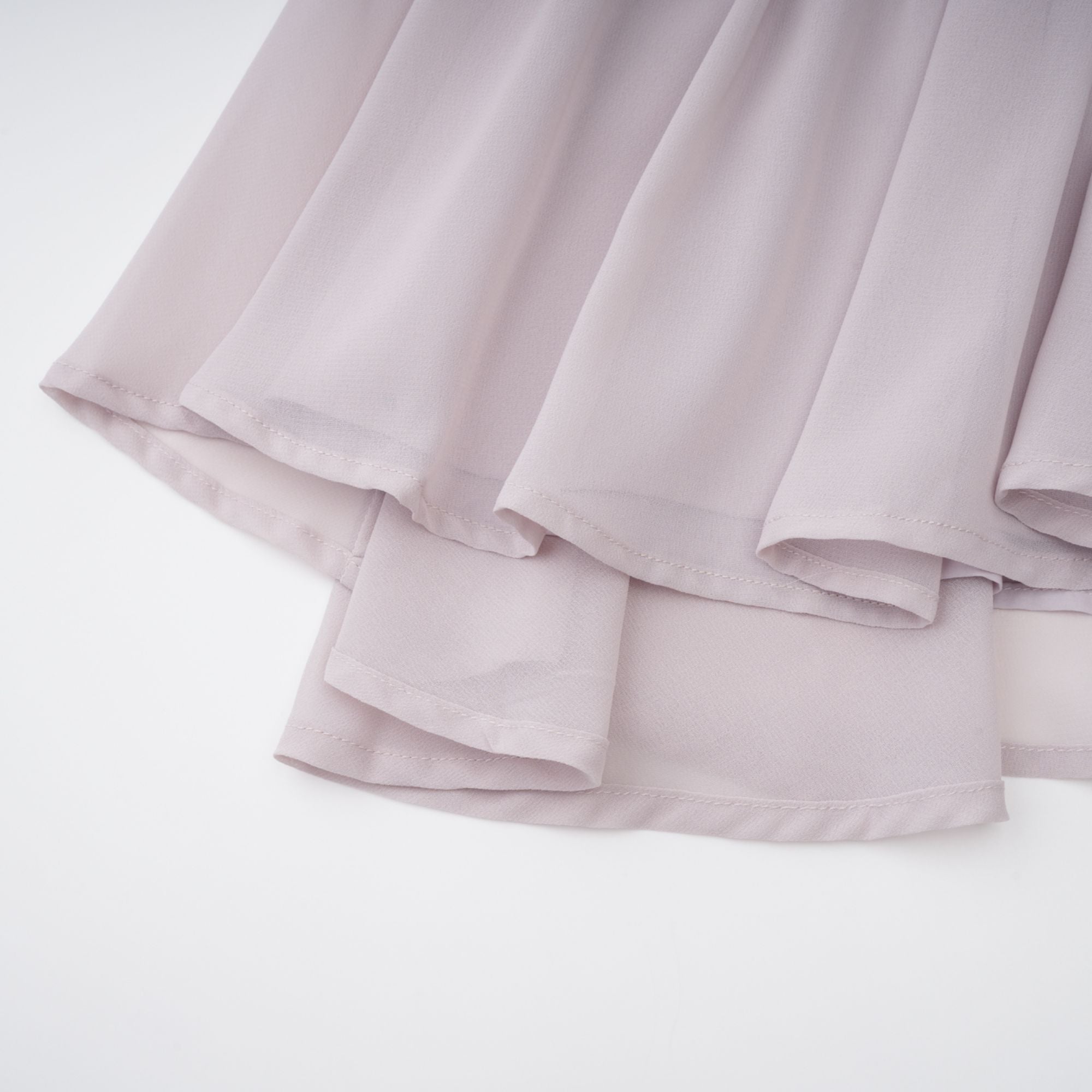 Doux Purple Ruffled Trim Pleated Mini Dress