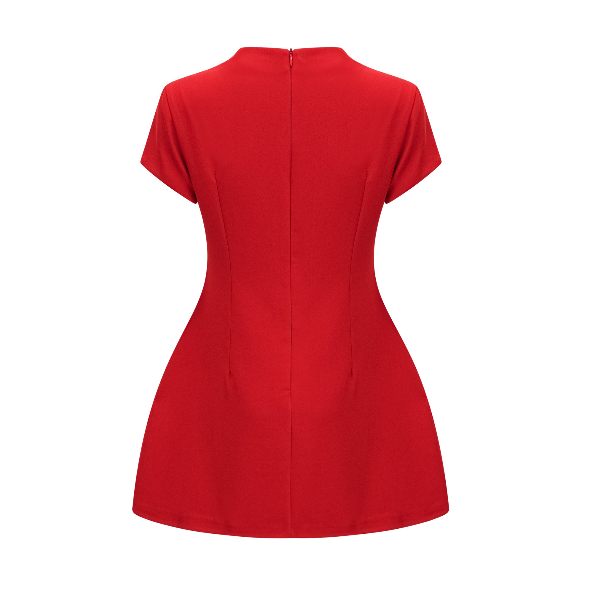 Esther red cap-sleeve mini dress - Red