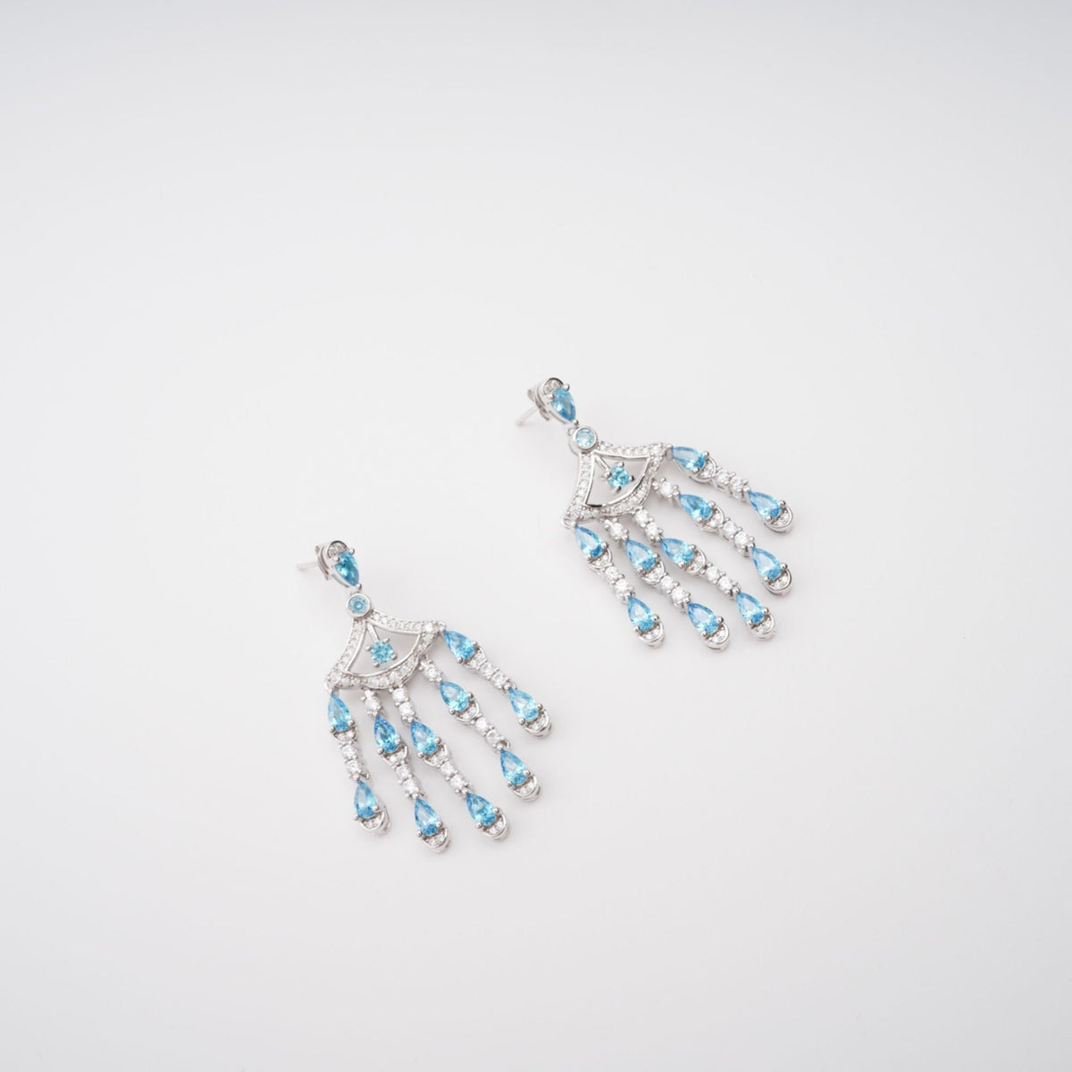 Raphaëlle Blue Crystal Embellished Sterling Silver Earrings