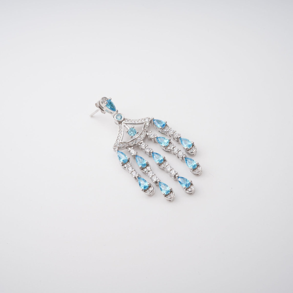 Raphaëlle Blue Crystal Embellished Sterling Silver Earrings