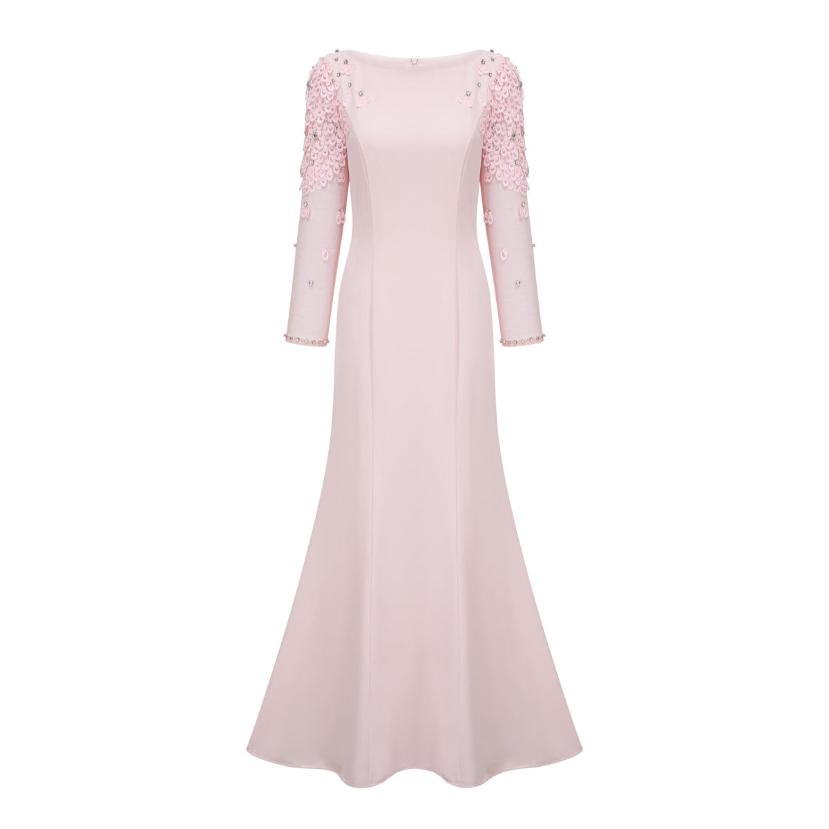 Gunnel Pink Flared Embellished Maxi Gown