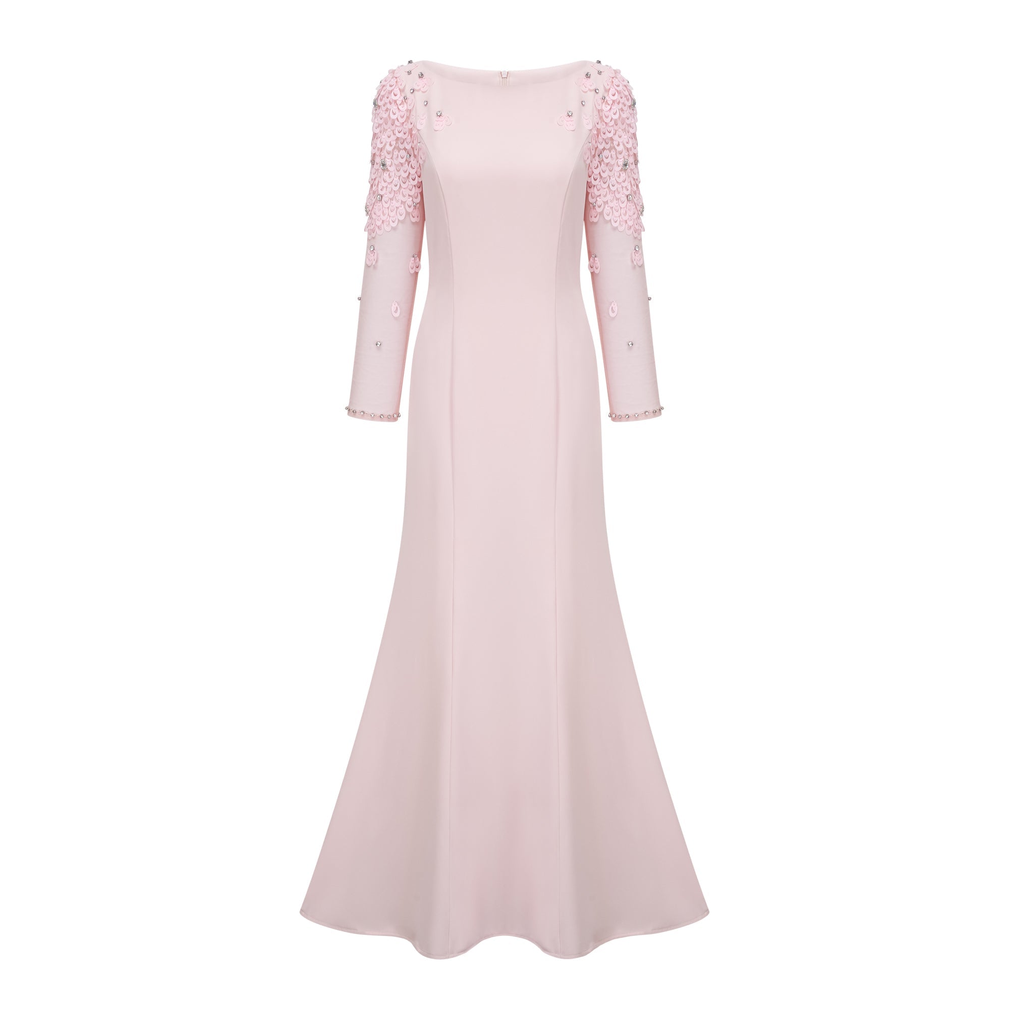 Gunnel Pink Flared Embellished Maxi Gown (Final Sale-US Only)