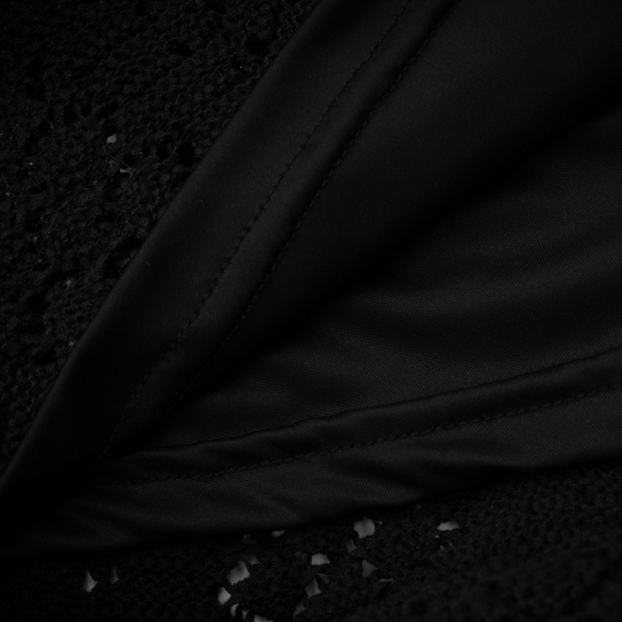 Ophelie black sequined crochet-knit cardigan & skirt matching set