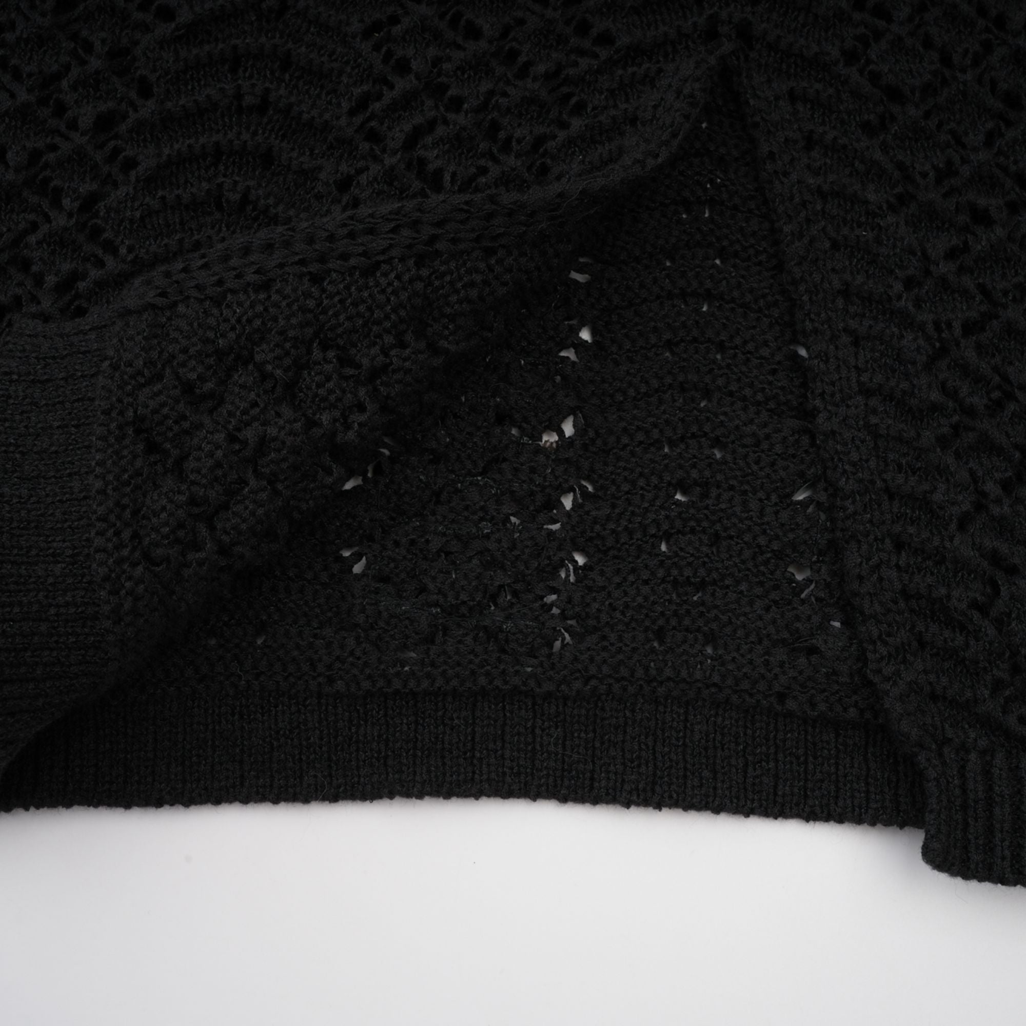 Ophelie black sequined crochet-knit cardigan & skirt matching set