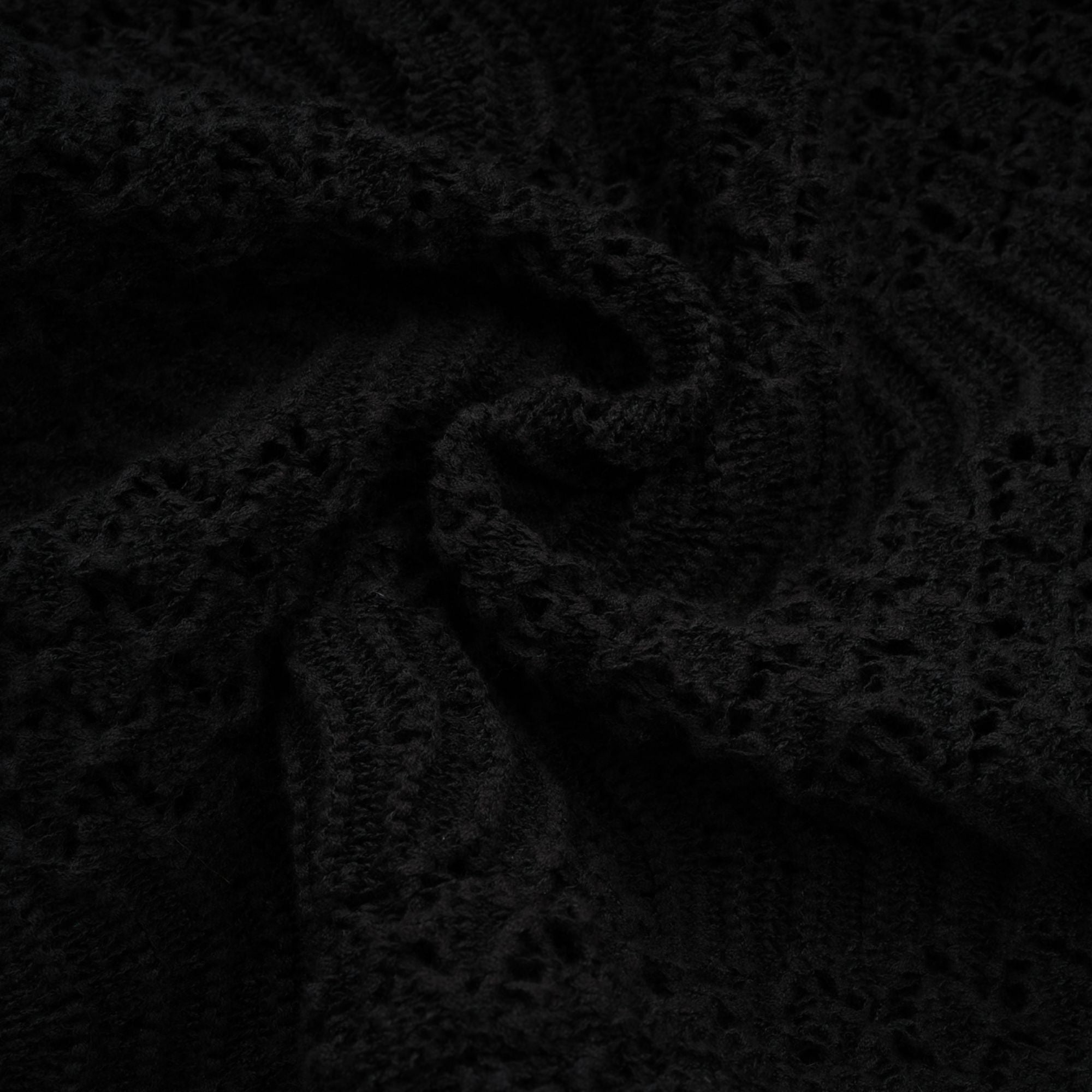 Ophelie black sequined crochet-knit cardigan & skirt matching set