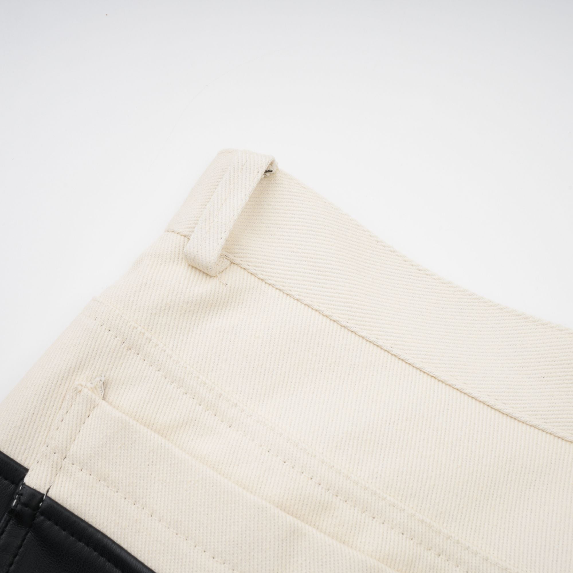 Clotilde contrast-color leather trousers