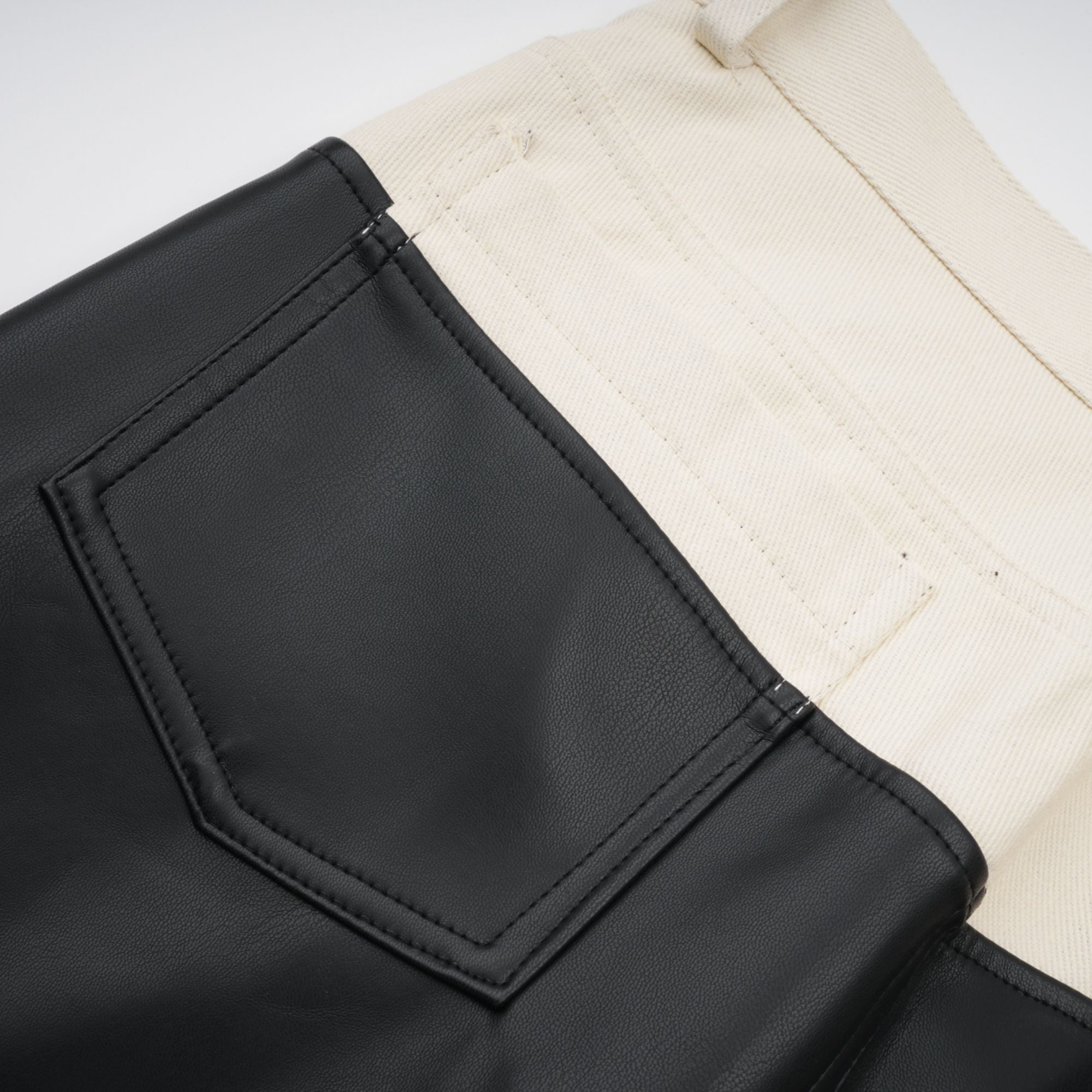 Clotilde contrast-color leather trousers