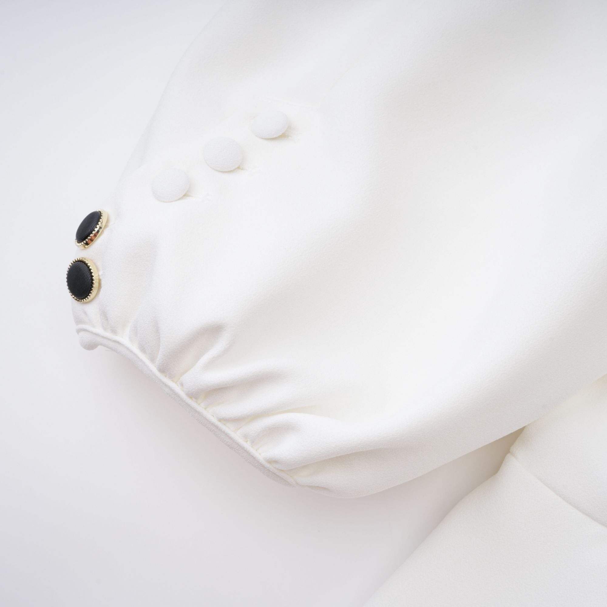 Gwenaëlle White Peplum Waist Blouse (Final Sale-US Only)