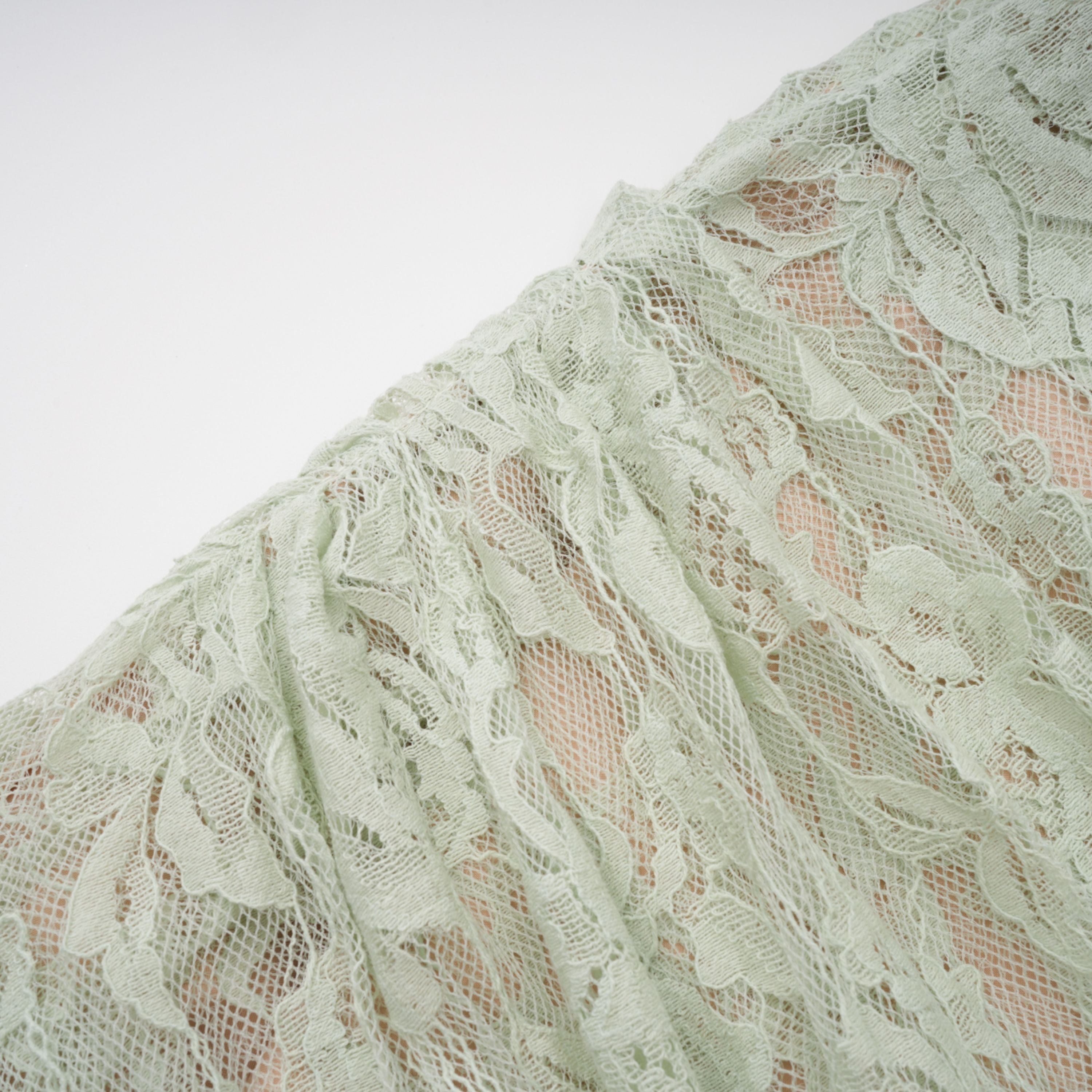Alexis Sage Green Semi-Sheer Floral Lace Mini Dress (Final Sale-US Only)