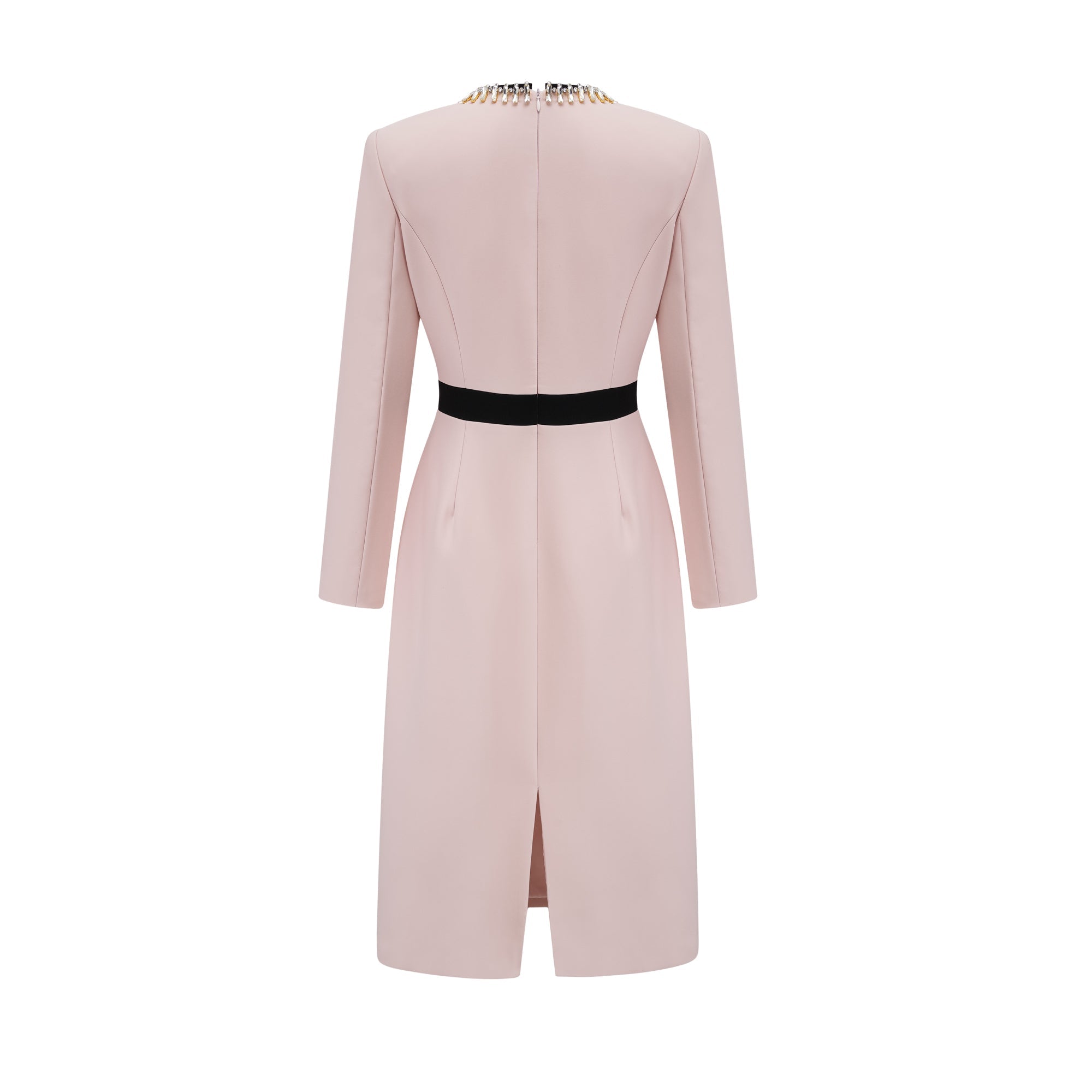 Anaïs pink crystal color-blocked midi dress (Final Sale-US Only)