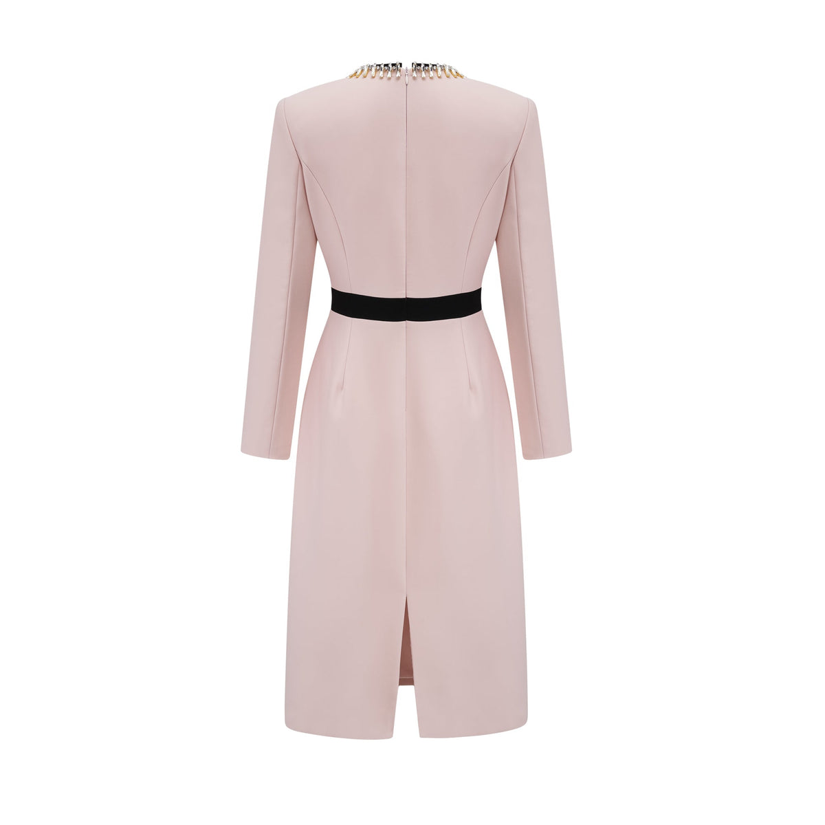 Anaïs pink crystal color-blocked midi dress (Final Sale-US Only)