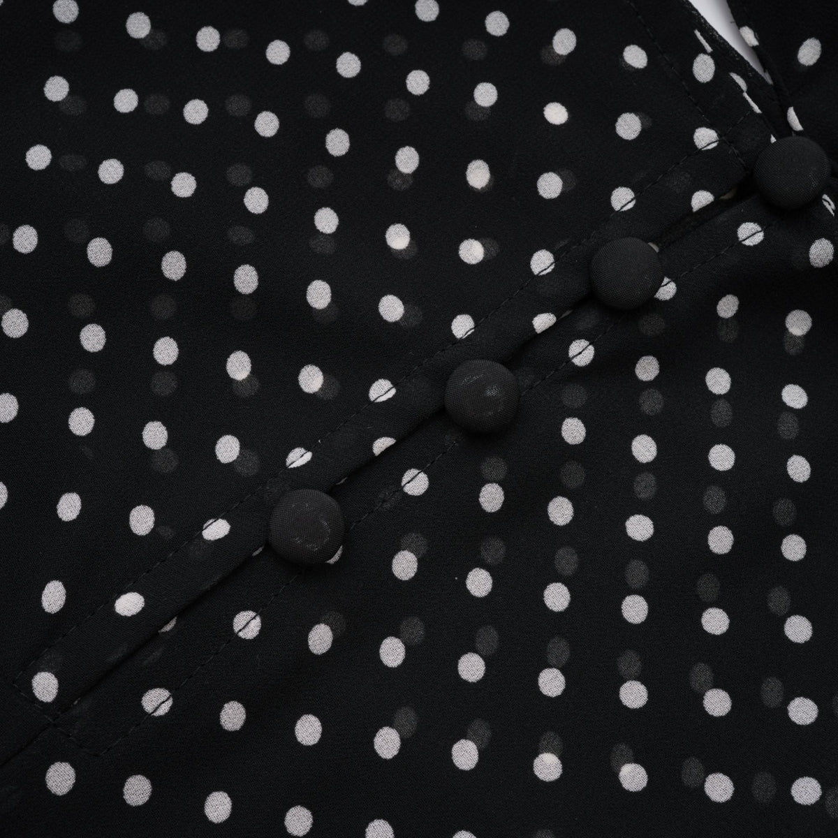Coraline black polka-dot ruffled midi dress