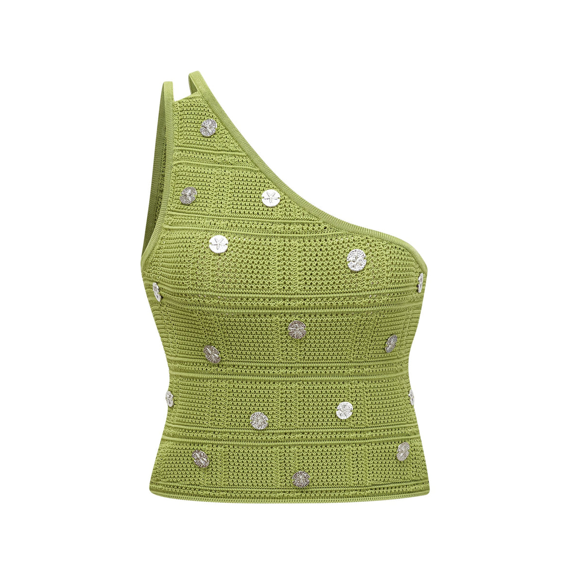 Annette green embellished knit top & skirt matching set