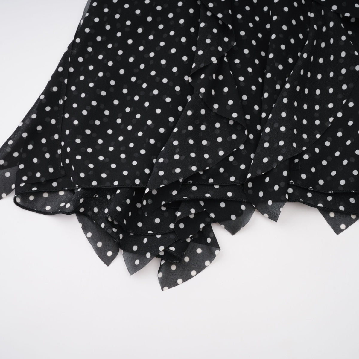 Coraline black polka-dot ruffled midi dress