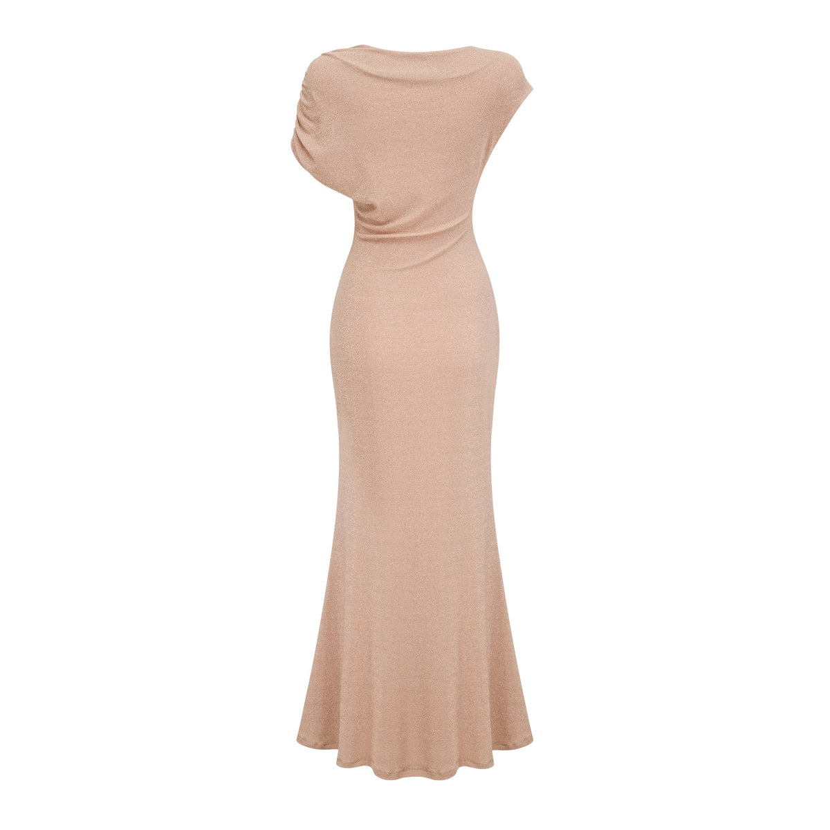 Rosalie gold asymmetrical pleated maxi dress (Final Sale)