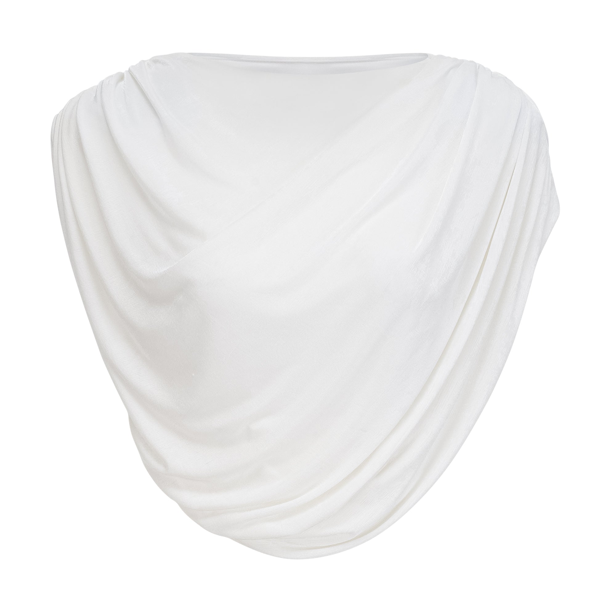 Dulcie White Asymmetrical Ruched Matching Set