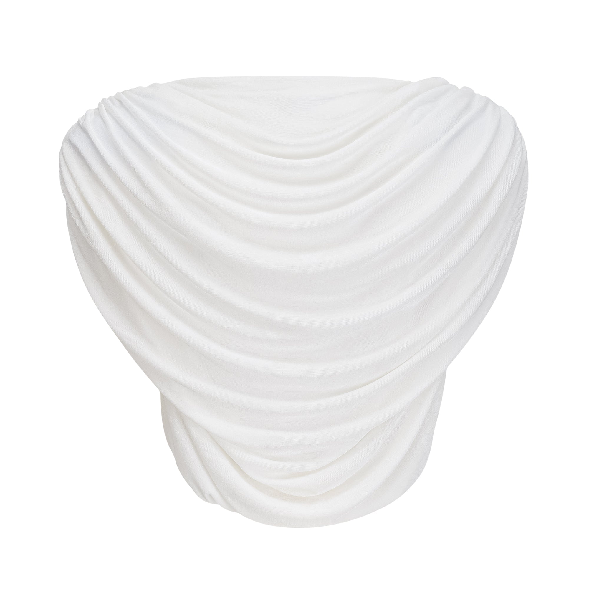 Dulcie White Asymmetrical Ruched Matching Set