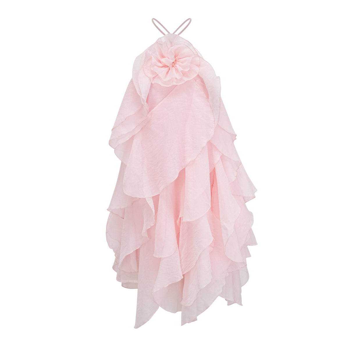 Lucie Pink Tiered Ruffled Mini Dress