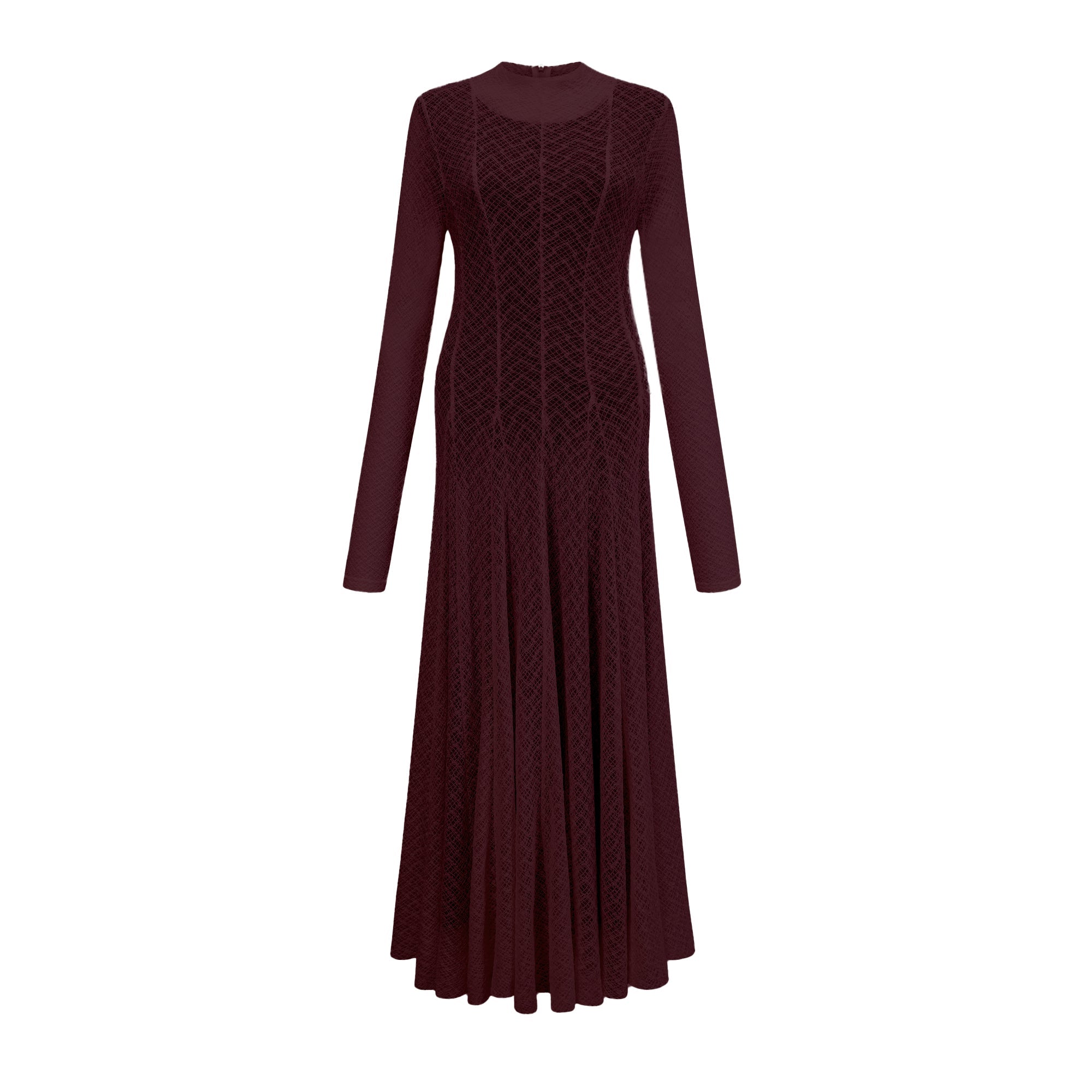 Athena wavy-pattern lace maxi dress in Red (Final Sale-US Only)