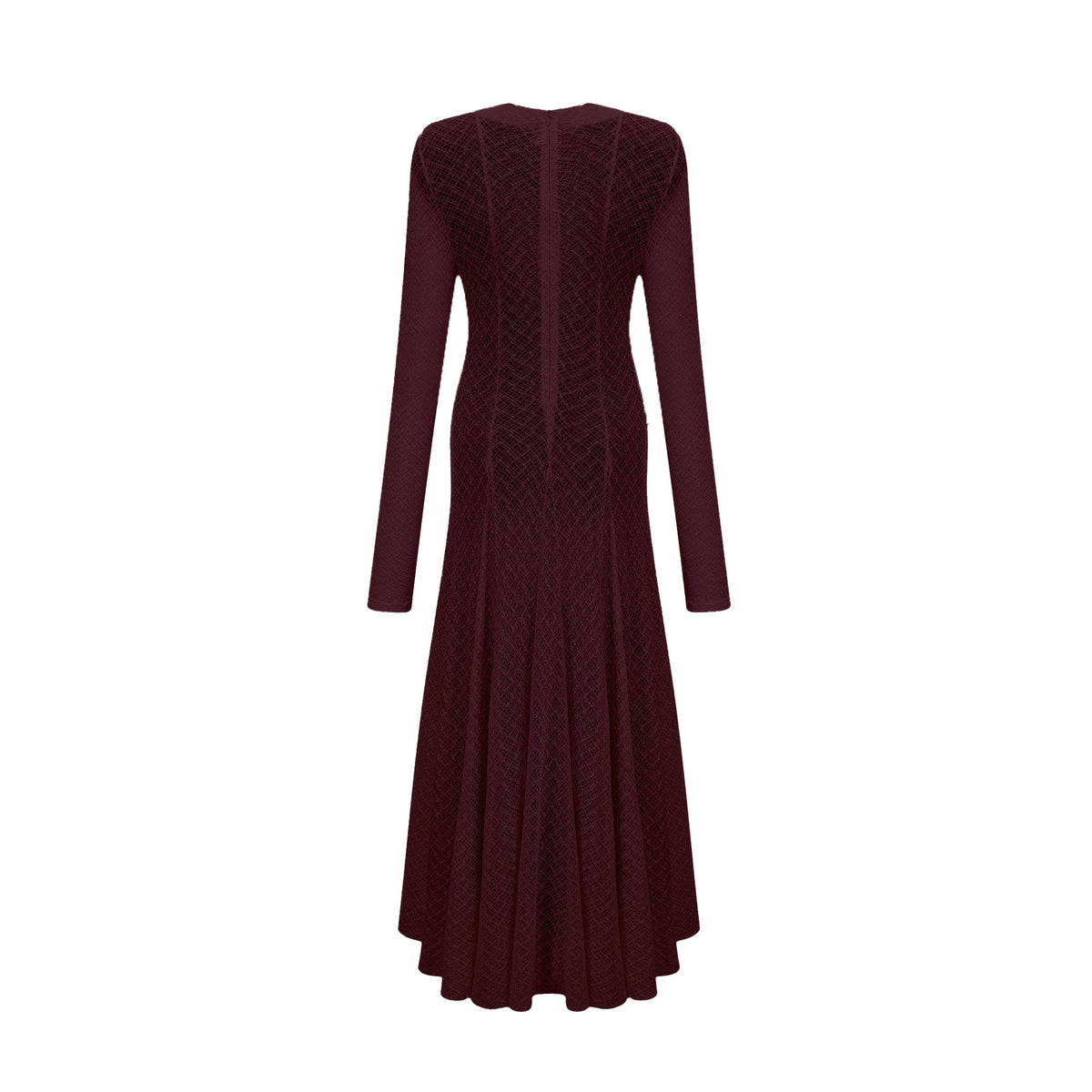 Athena wavy-pattern lace maxi dress in Red