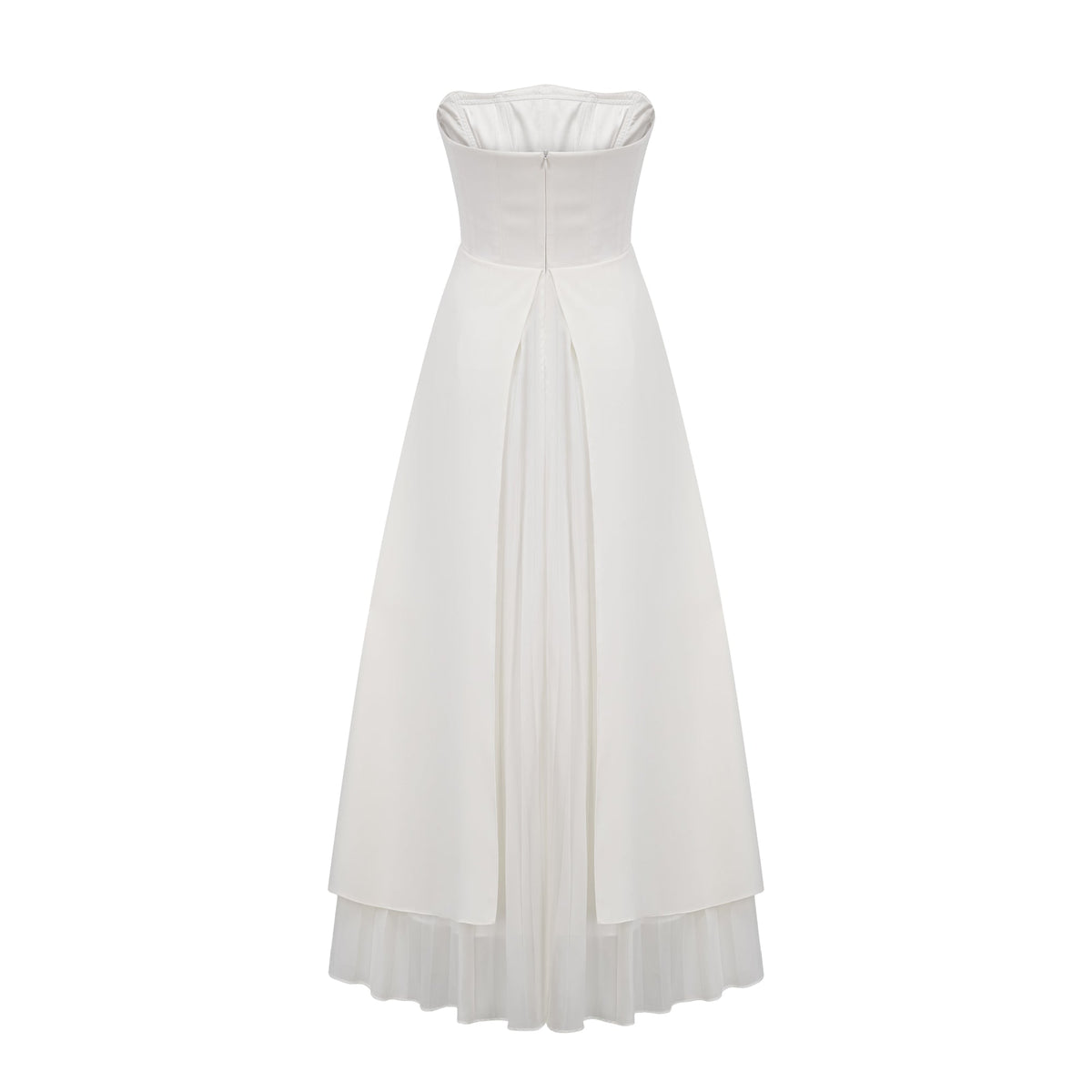 Vanessa white pleated off-shoulder maxi dress