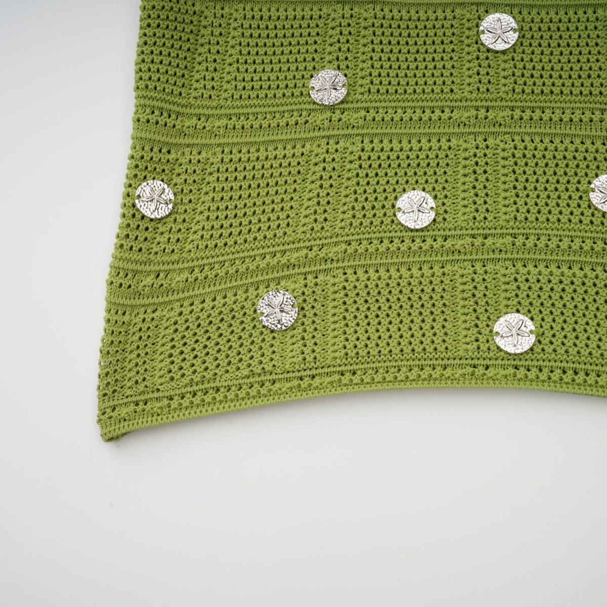 Annette green embellished knit top & skirt matching set
