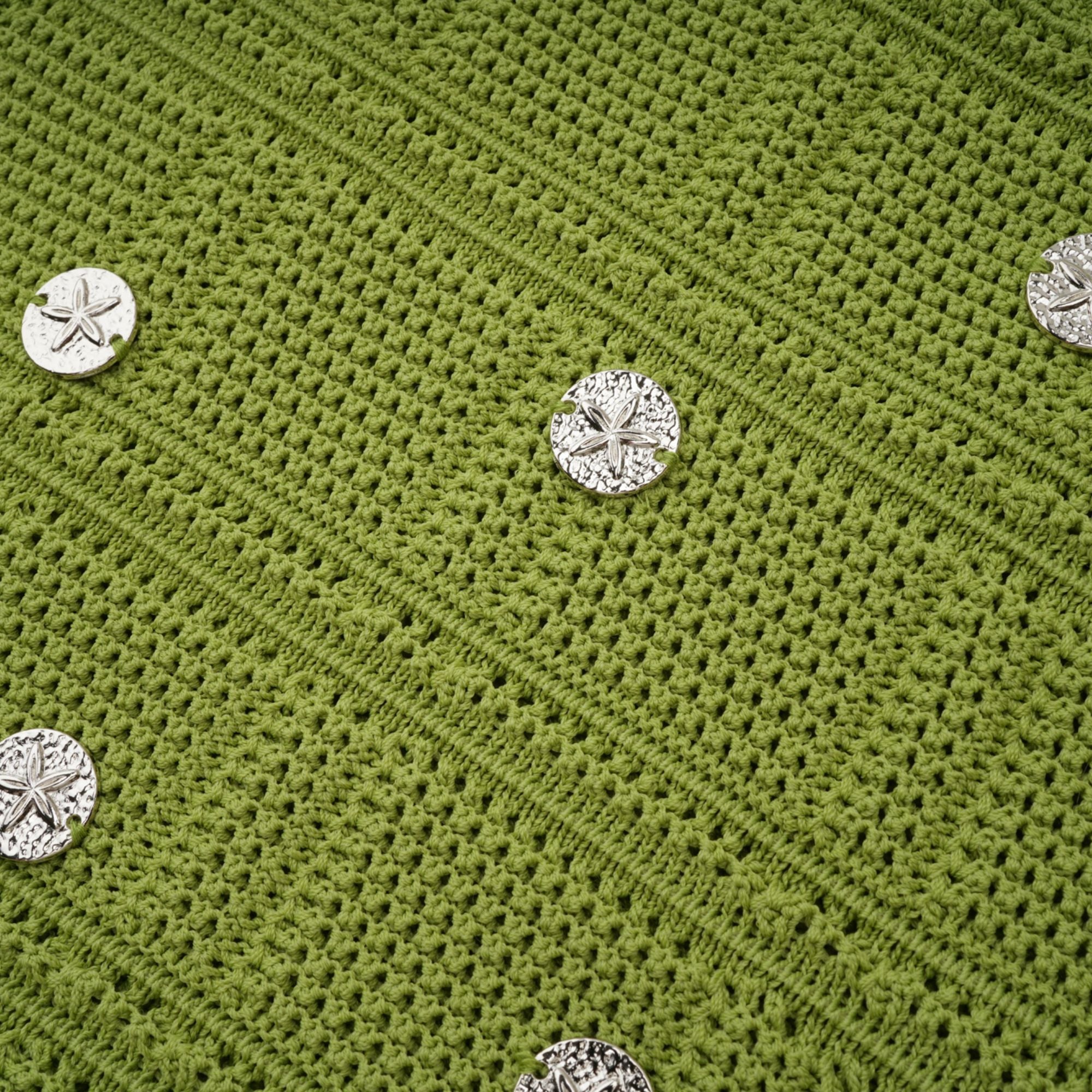 Annette green embellished knit top & skirt matching set