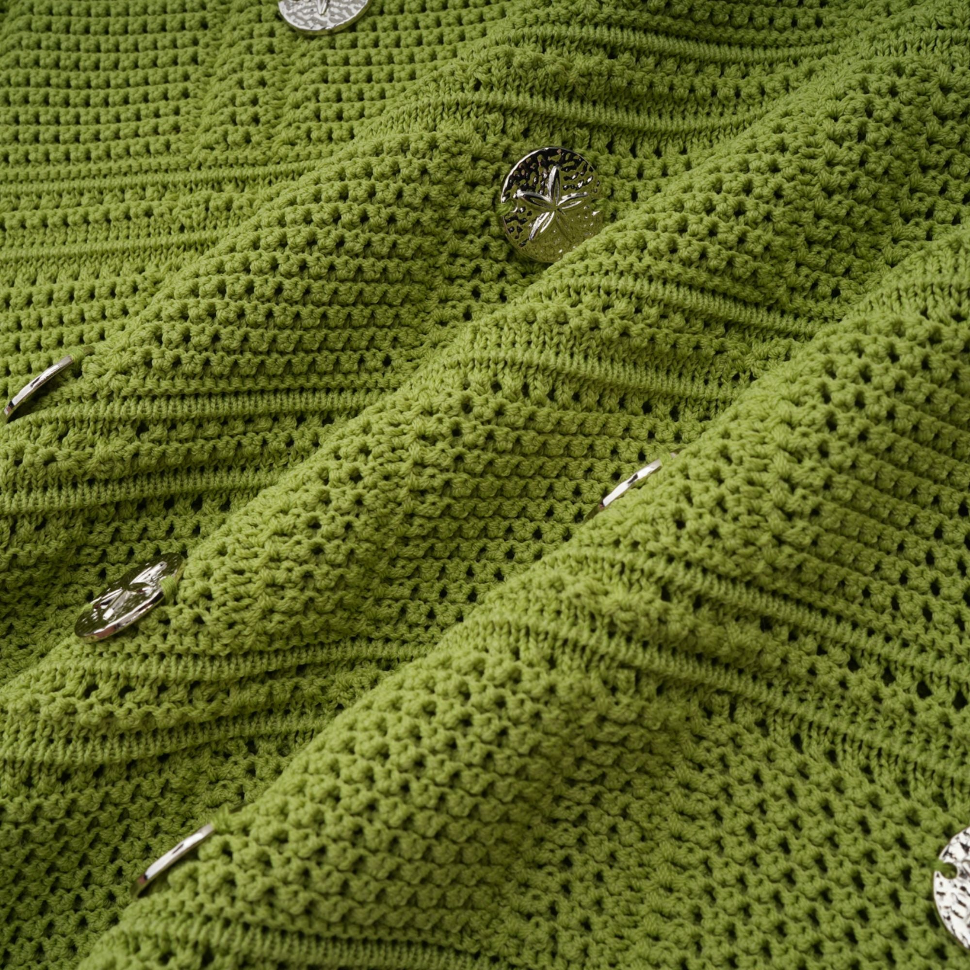 Annette green embellished knit top & skirt matching set