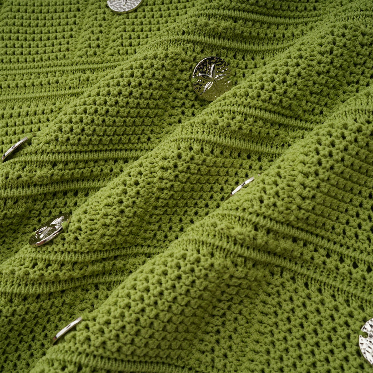 Annette green embellished knit top & skirt matching set