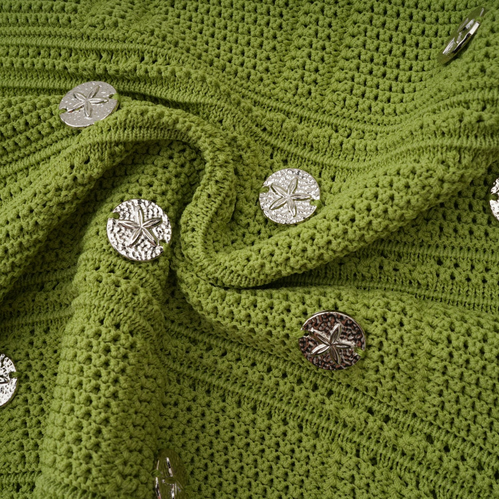 Annette green embellished knit top & skirt matching set
