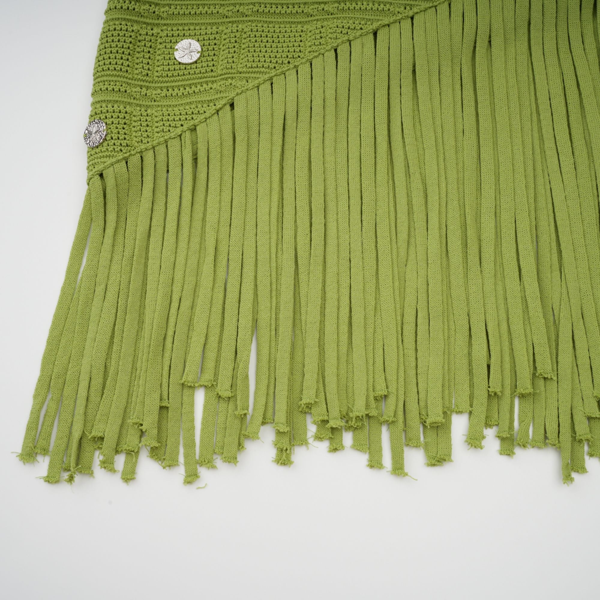 Annette green embellished knit top & skirt matching set