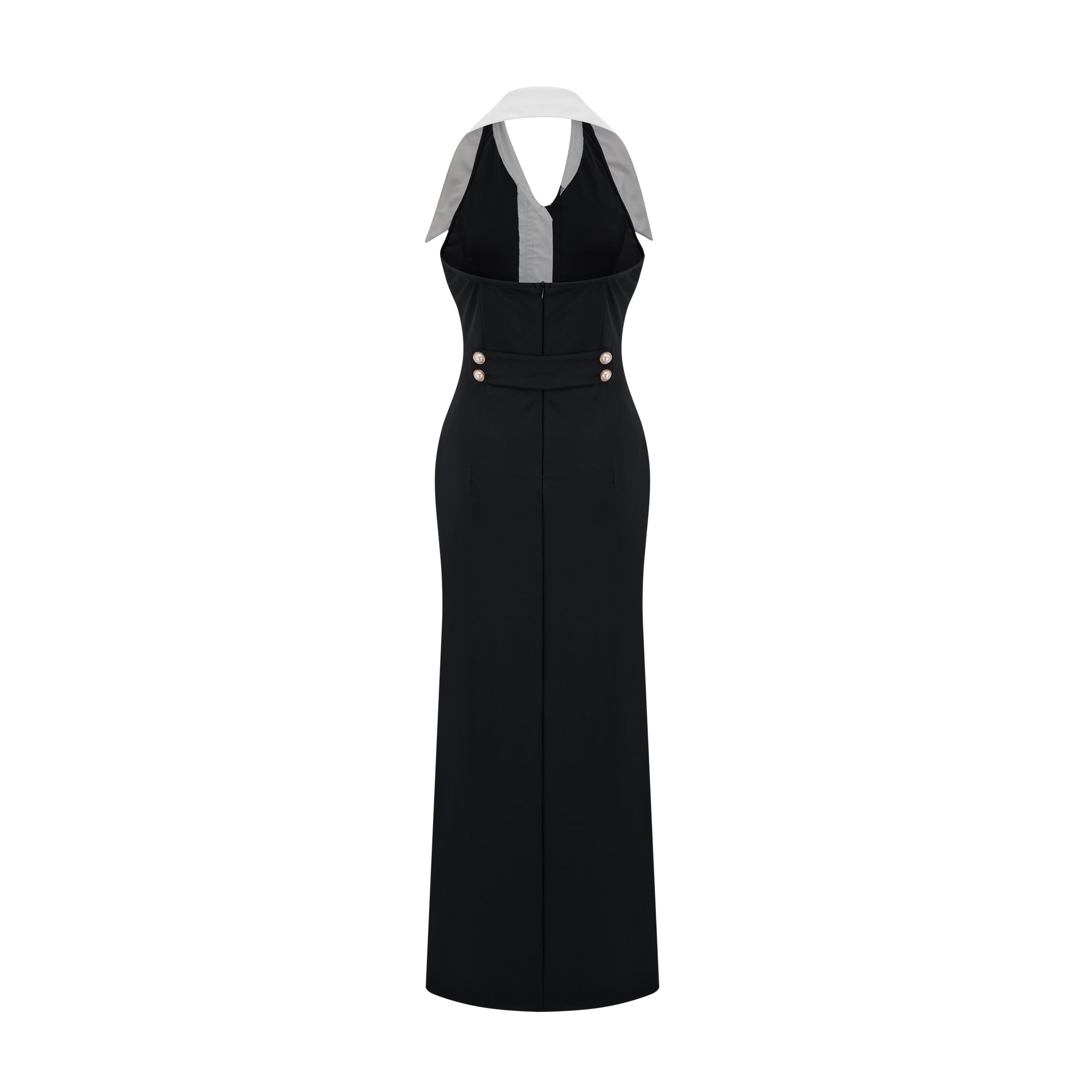 Alessandra color-blocked fitted maxi dress - Black