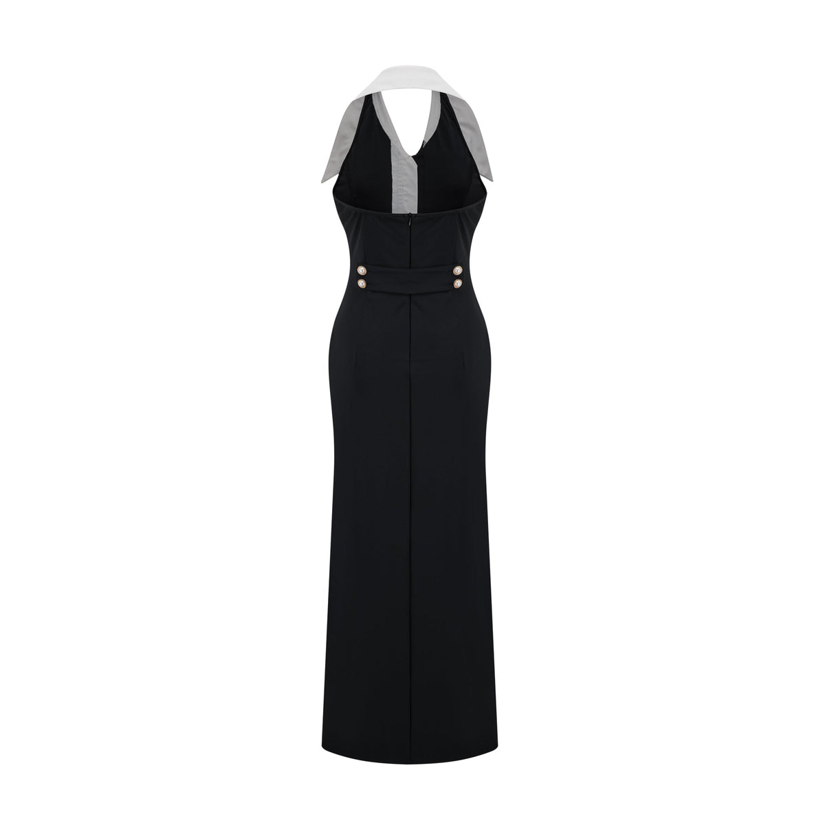 Alessandra color-blocked fitted maxi dress - Black