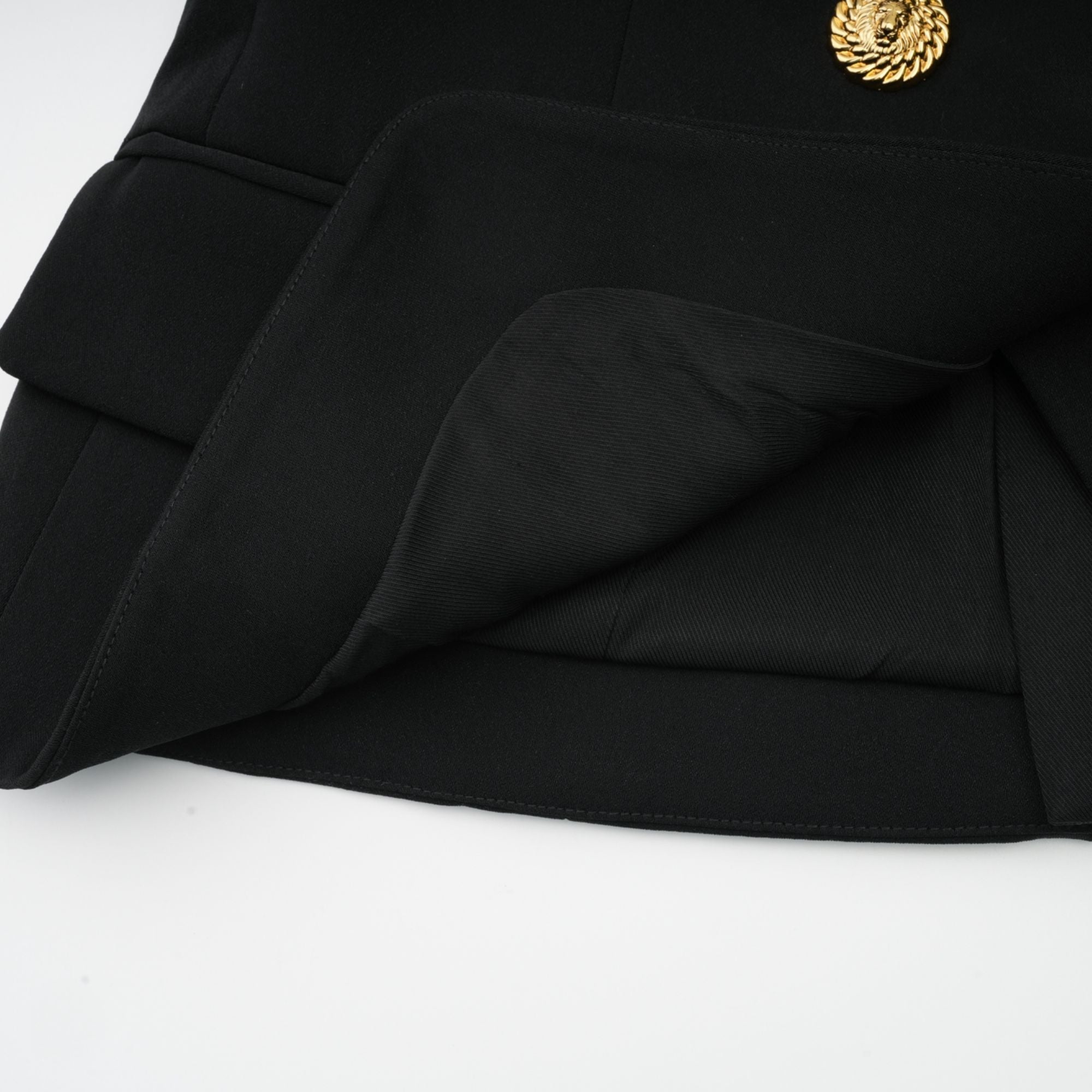 Harper Black Tailored Double-breasted Halterneck Top