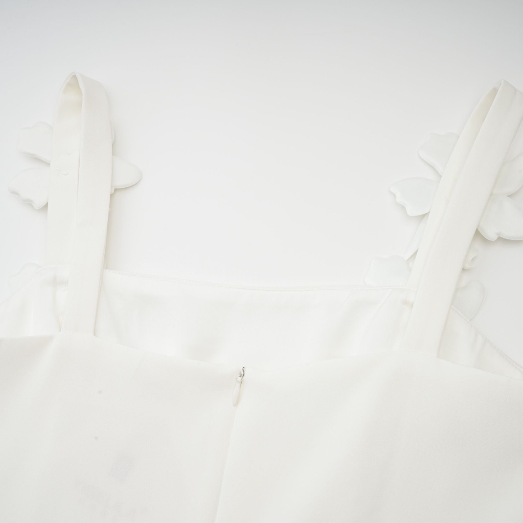 Ariane white faux-flower square-neck midi dress (Final Sale-US Only)