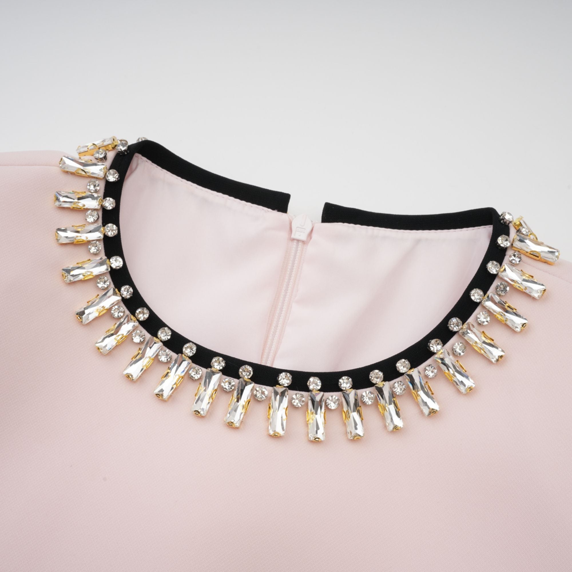 Anaïs pink crystal color-blocked midi dress (Final Sale-US Only)