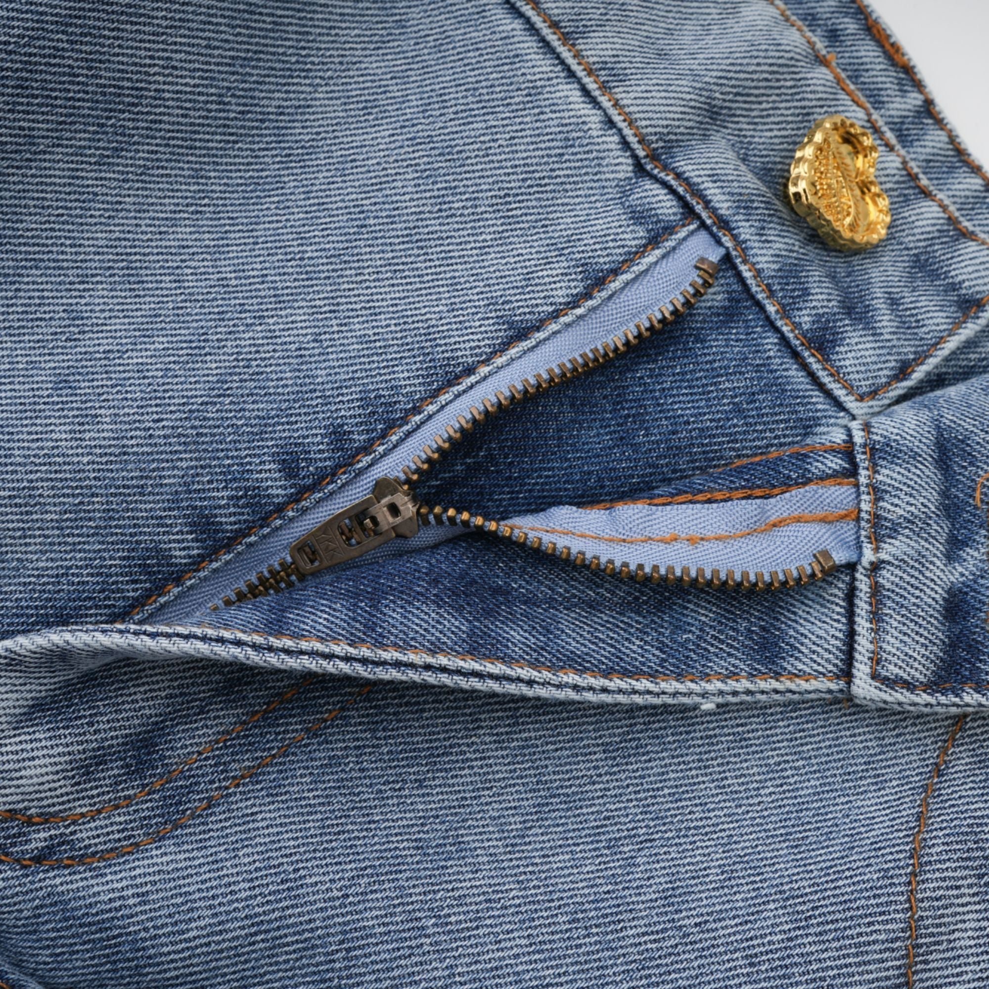 Florence Ruffled Denim Mini Skirt in Light Blue (Final Sale-US Only)