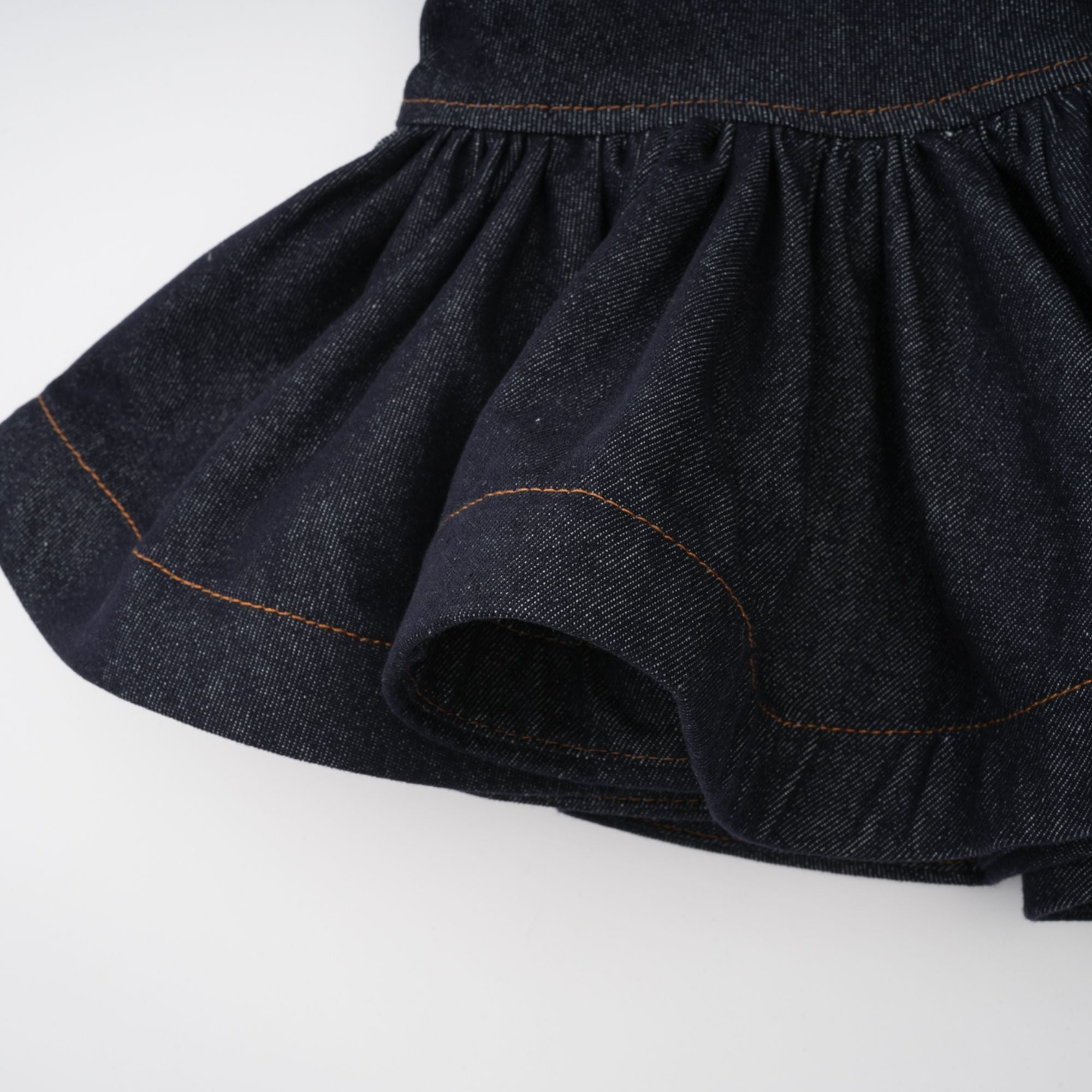 Florence Indigo Blue Ruffled Denim Mini Skirt