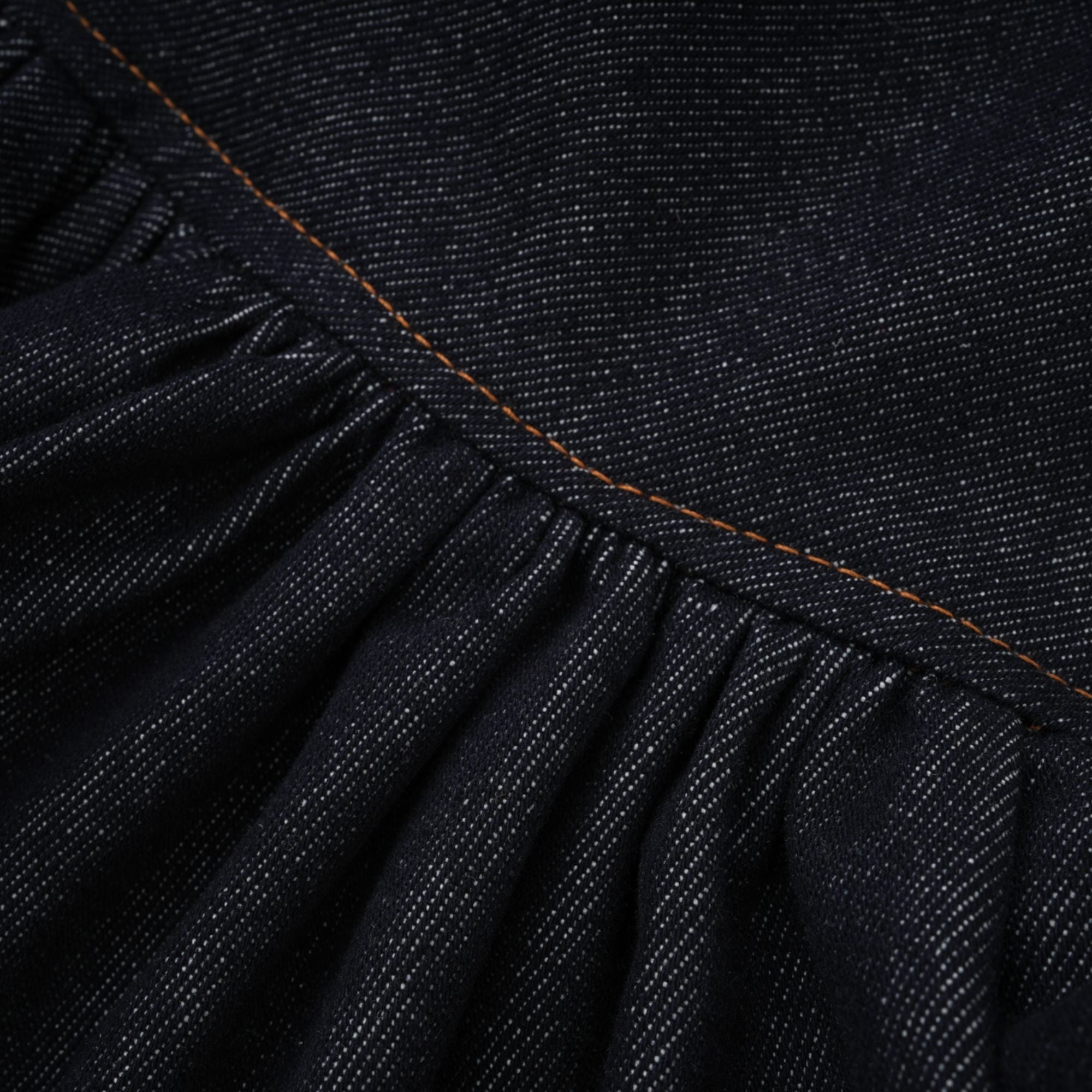 Florence Indigo Blue Ruffled Denim Mini Skirt
