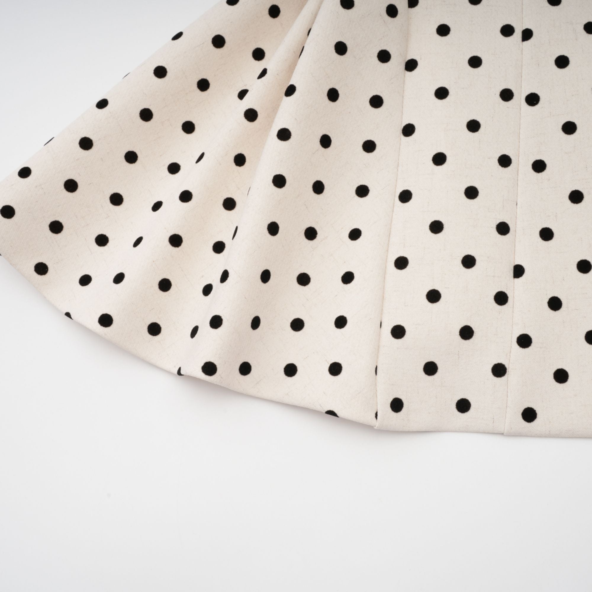 Geneviève neutrals polka-dot puff mini dress