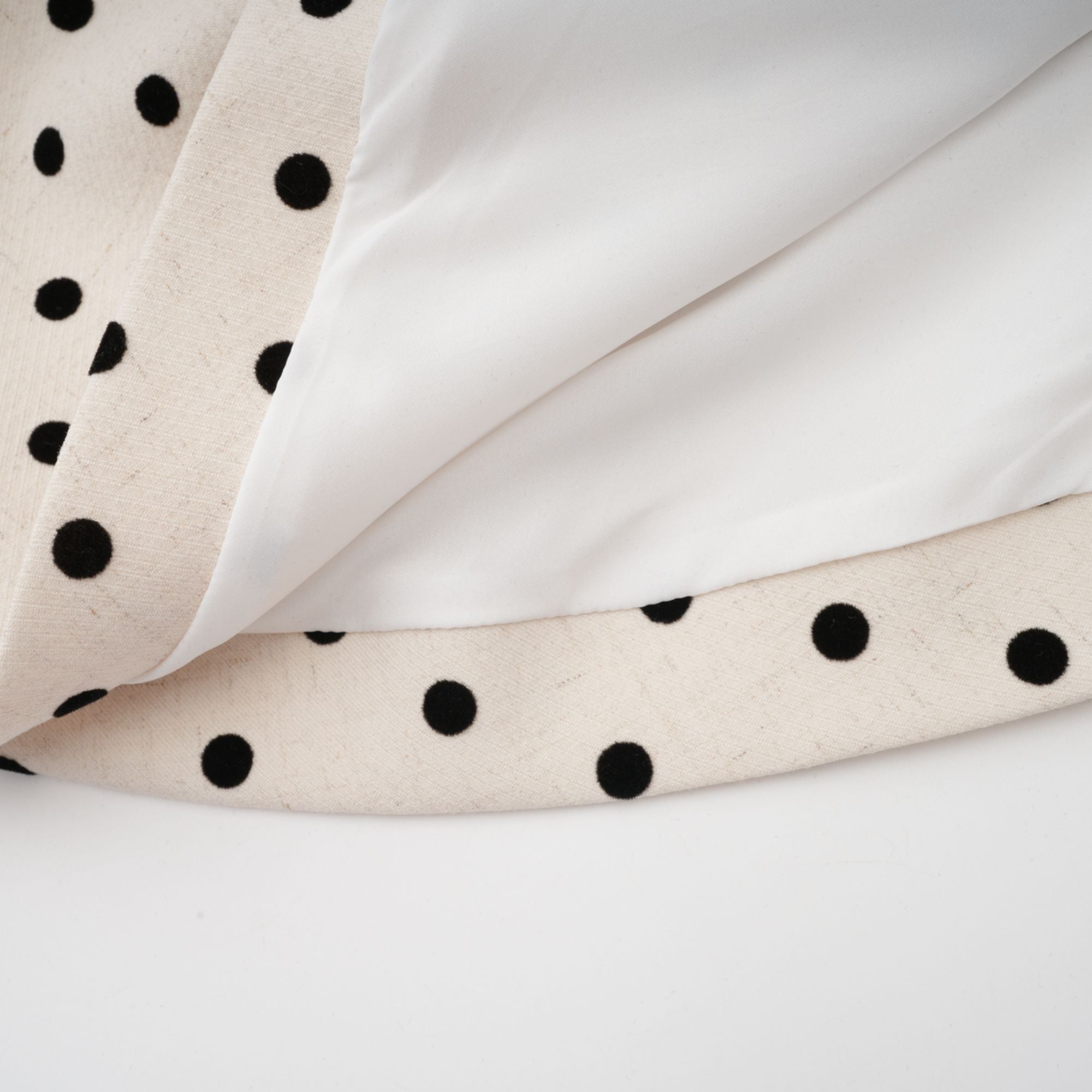 Geneviève neutrals polka-dot puff mini dress