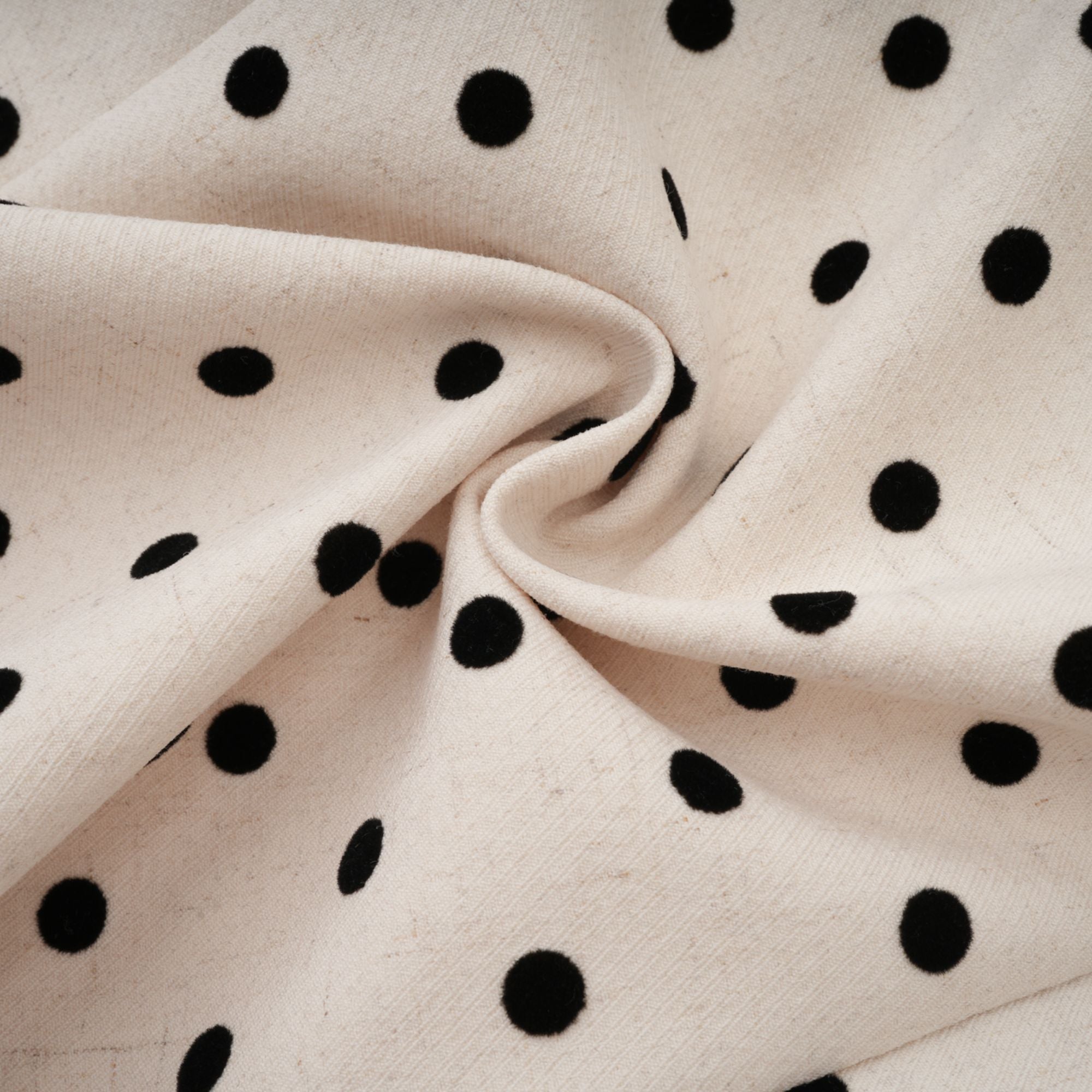 Geneviève neutrals polka-dot puff mini dress